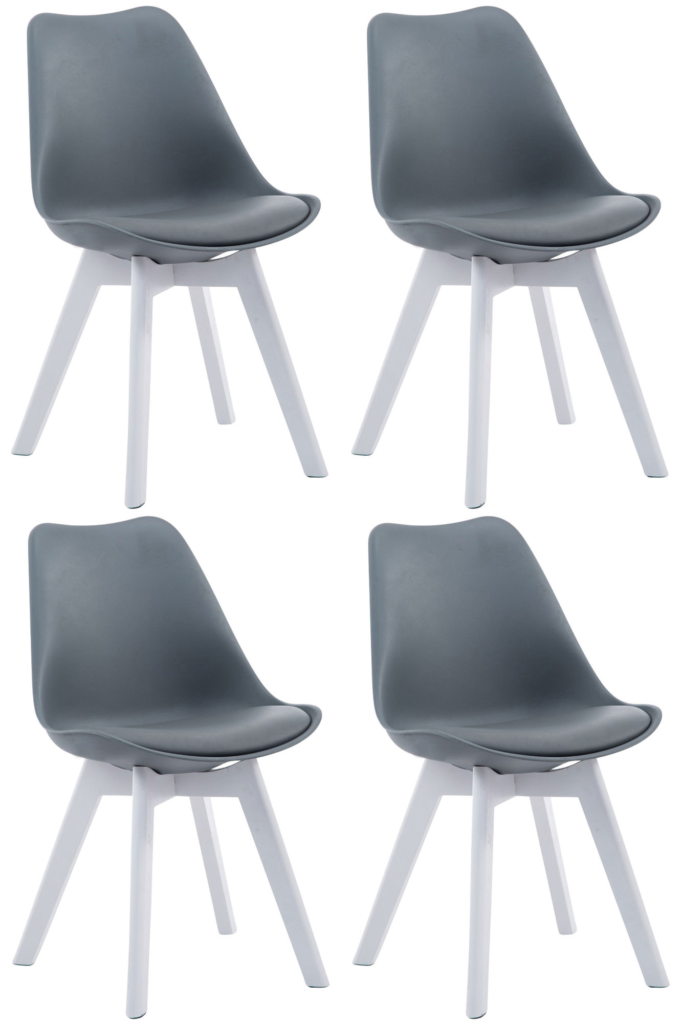 Set de 4 sillas de comedor Borneo en polipiel