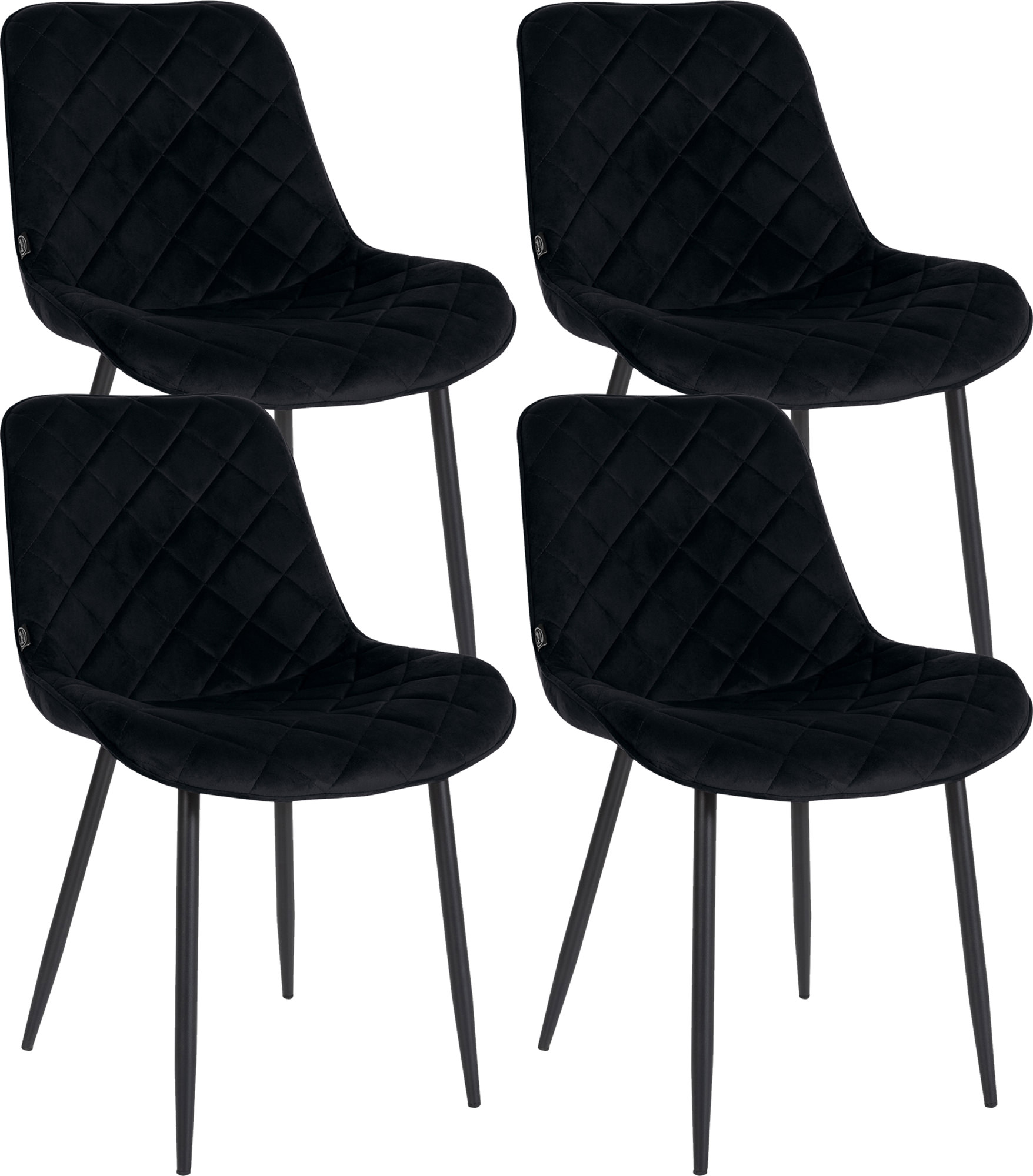 Set de 4 sillas de comedor Springs en terciopelo