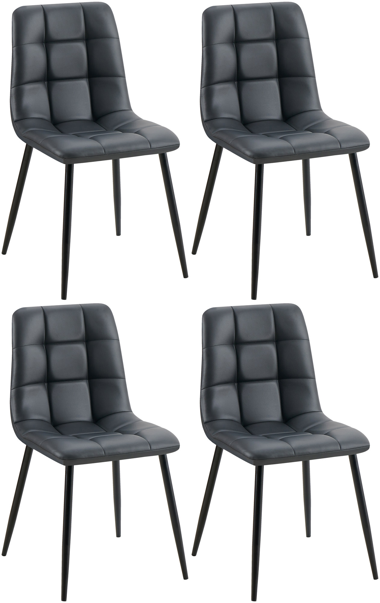 Set de 4 sillas de comedor Antibes en polipiel
