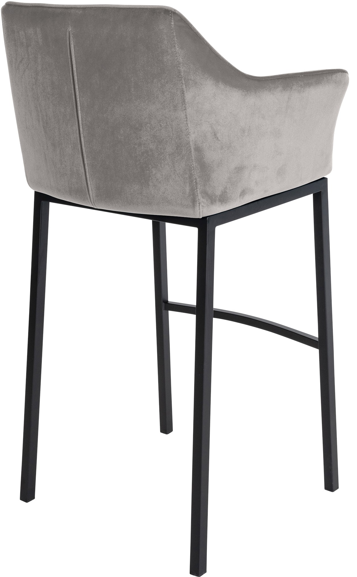 Juego de 2 taburetes de bar Damaso de terciopelo con base de cuatro patas