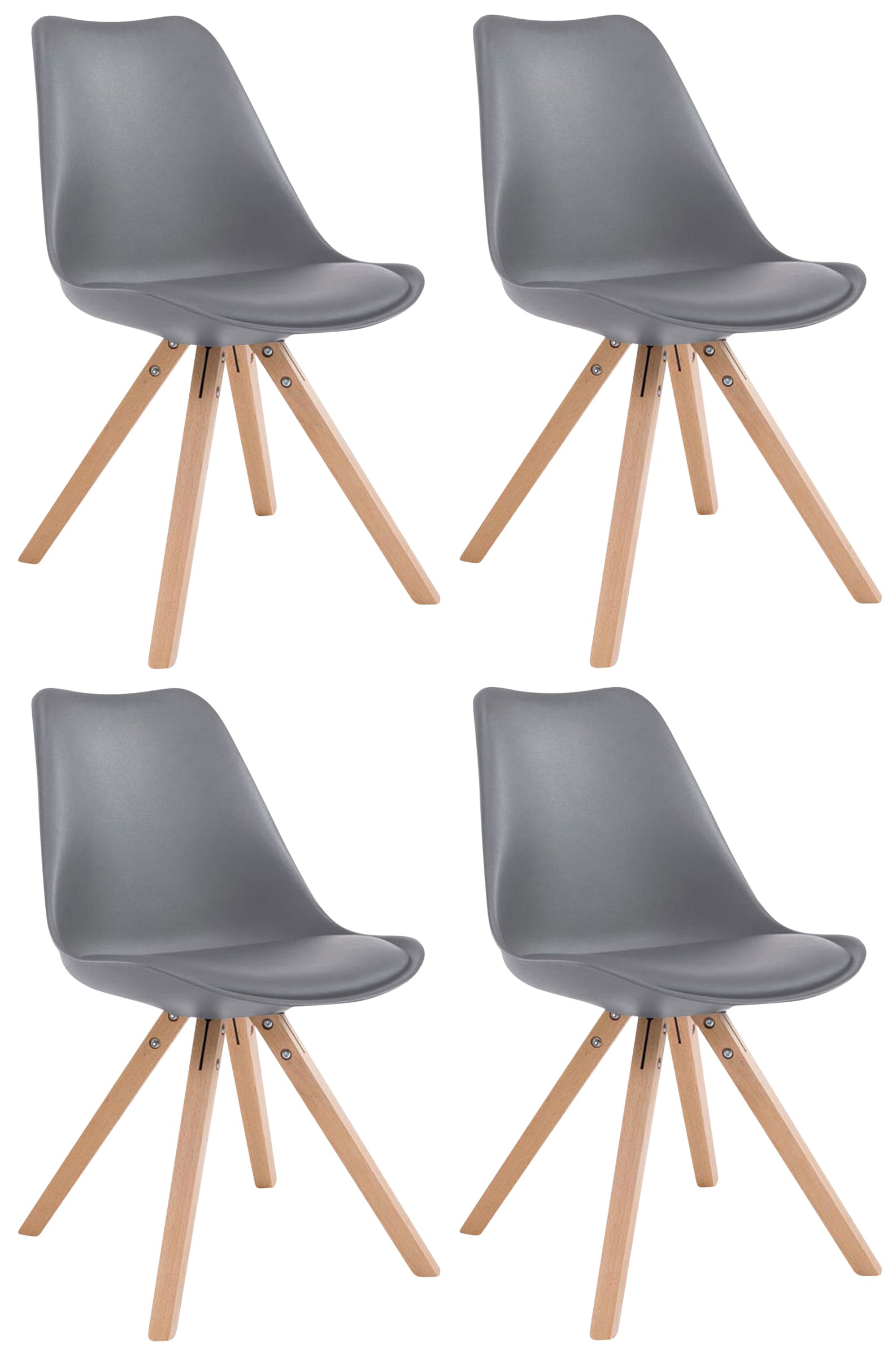 Set de 4 sillas para comedor Toulouse Square en polipiel