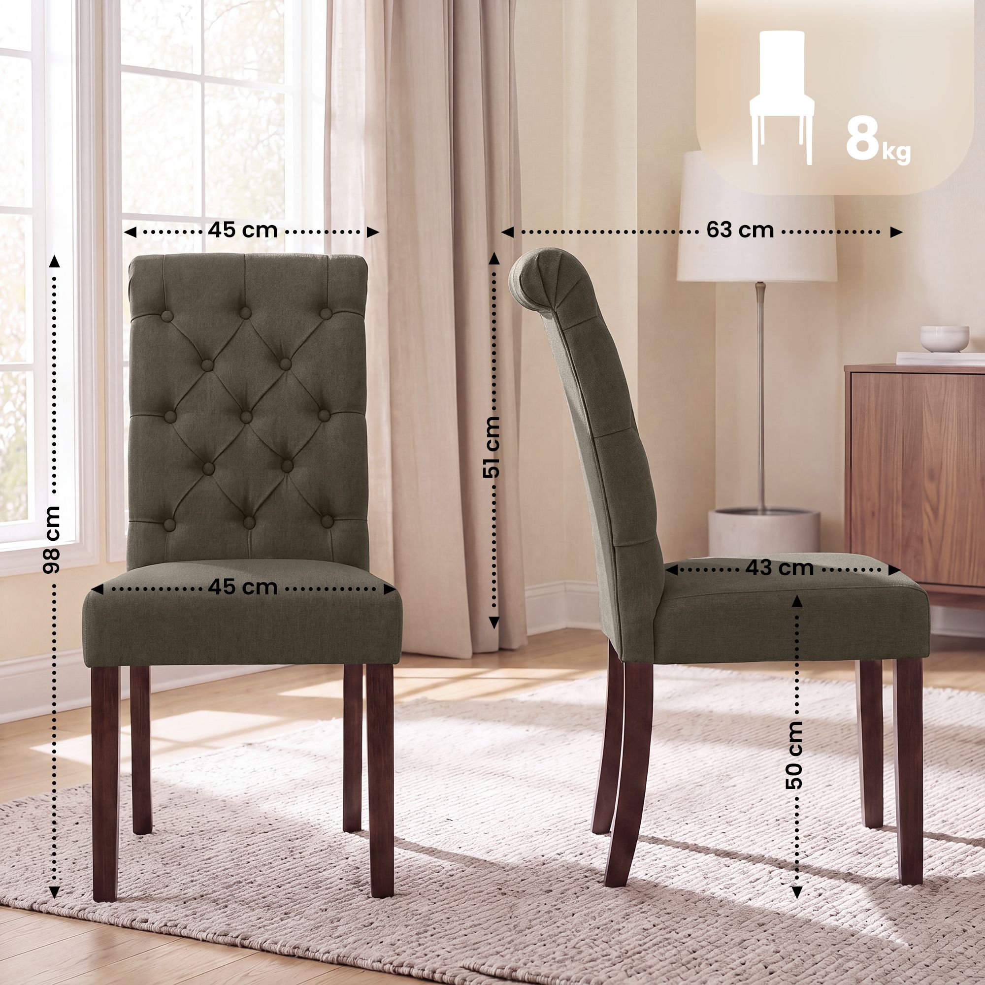 Pack de 2 sillas de comedor Lisburn