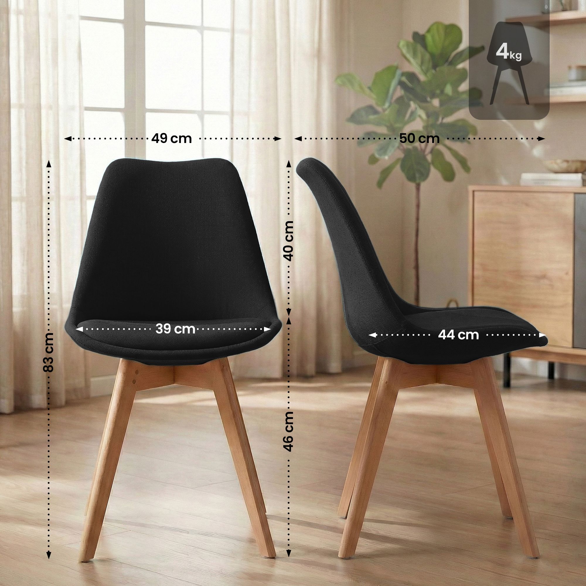 Silla de comedor Linares elegante, cómoda y fácil de limpiar Ideal para tu hogar