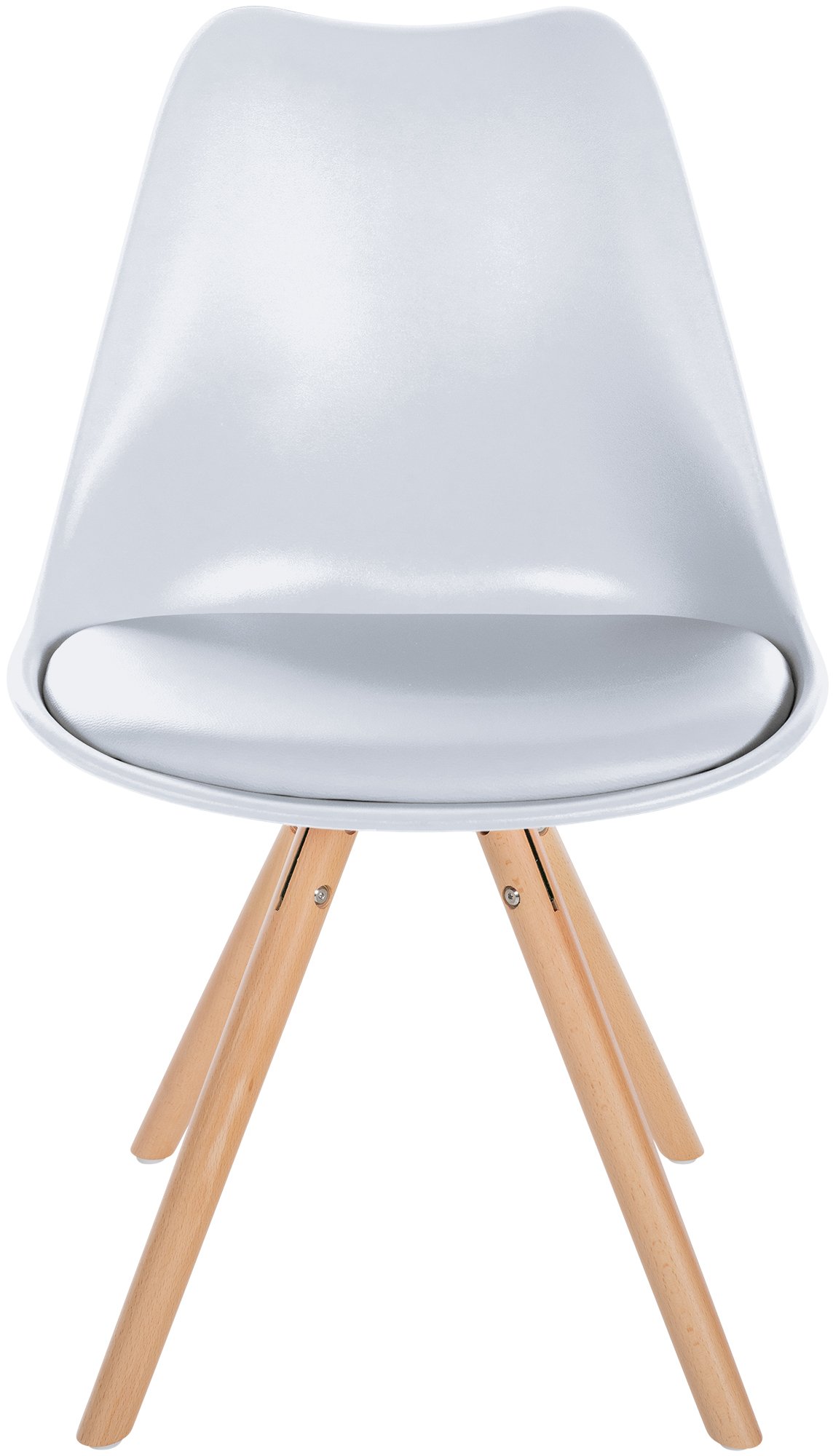 Set de 4 sillas de comedor Sofia con base de madera y asiento en polipiel