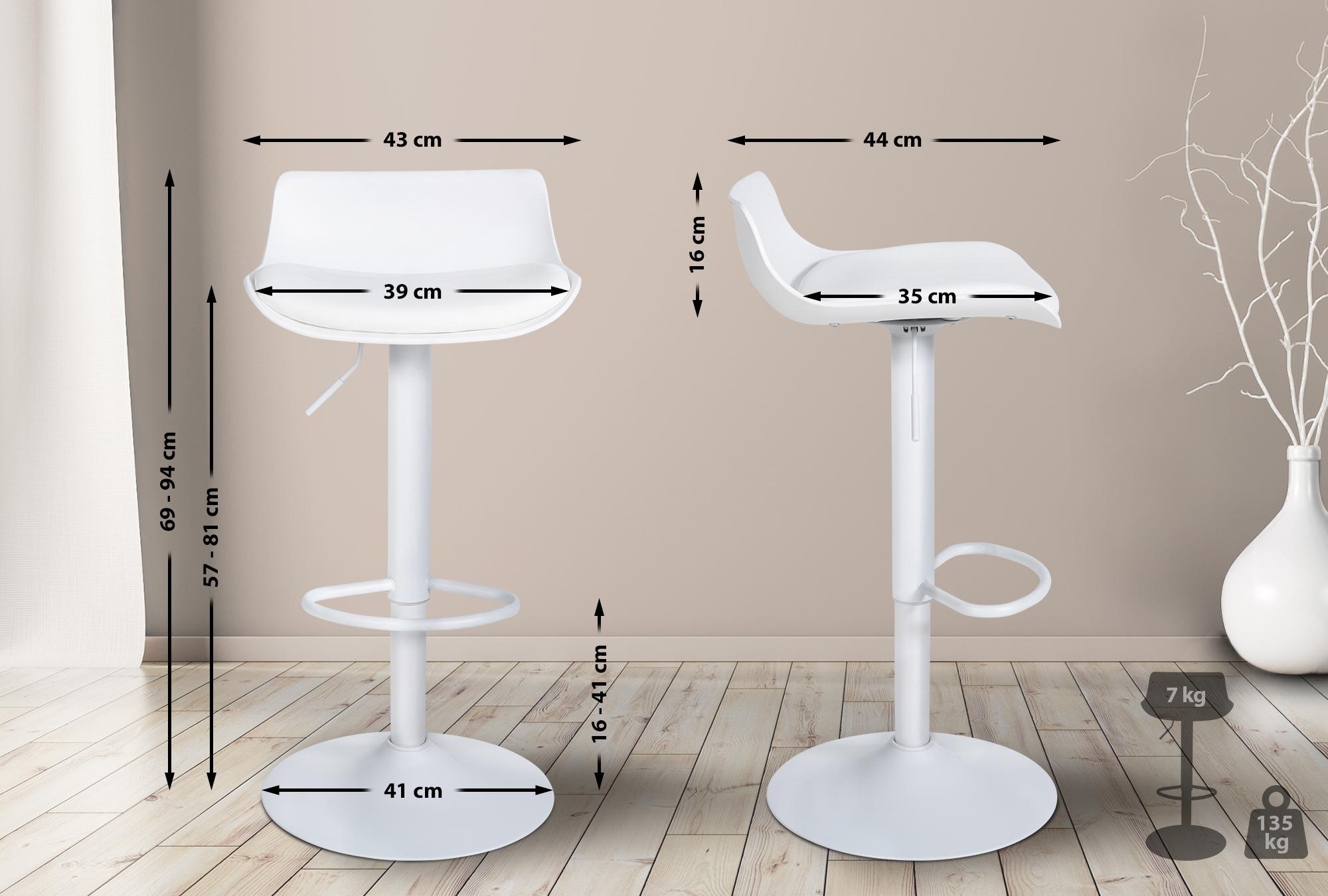 Lote de 2 taburetes de bar Aveiro imitación cuero