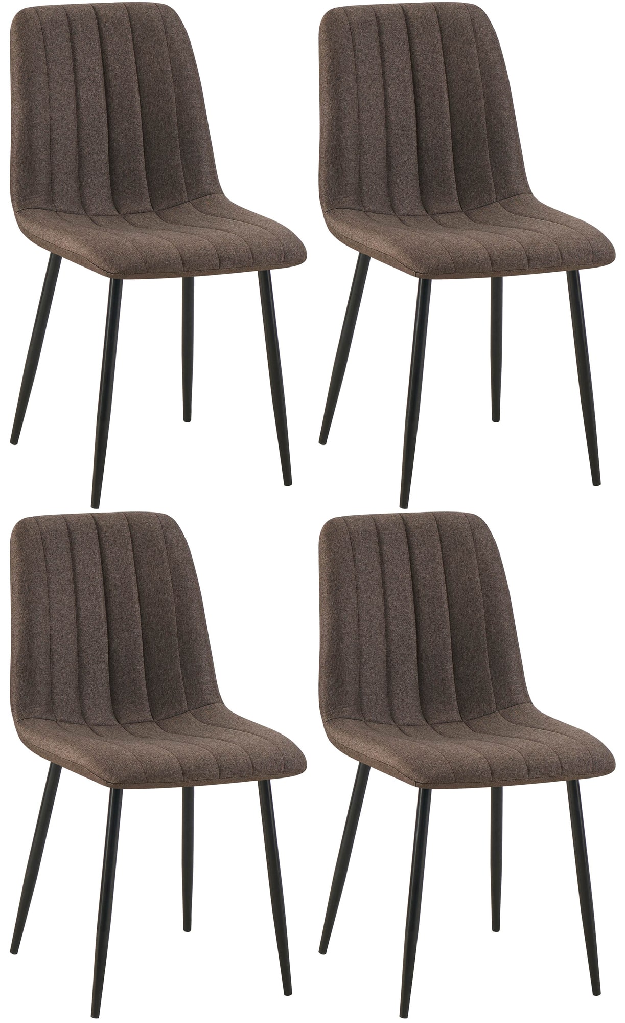 Set de 4 sillas de salón Dijon en tela o terciopelo