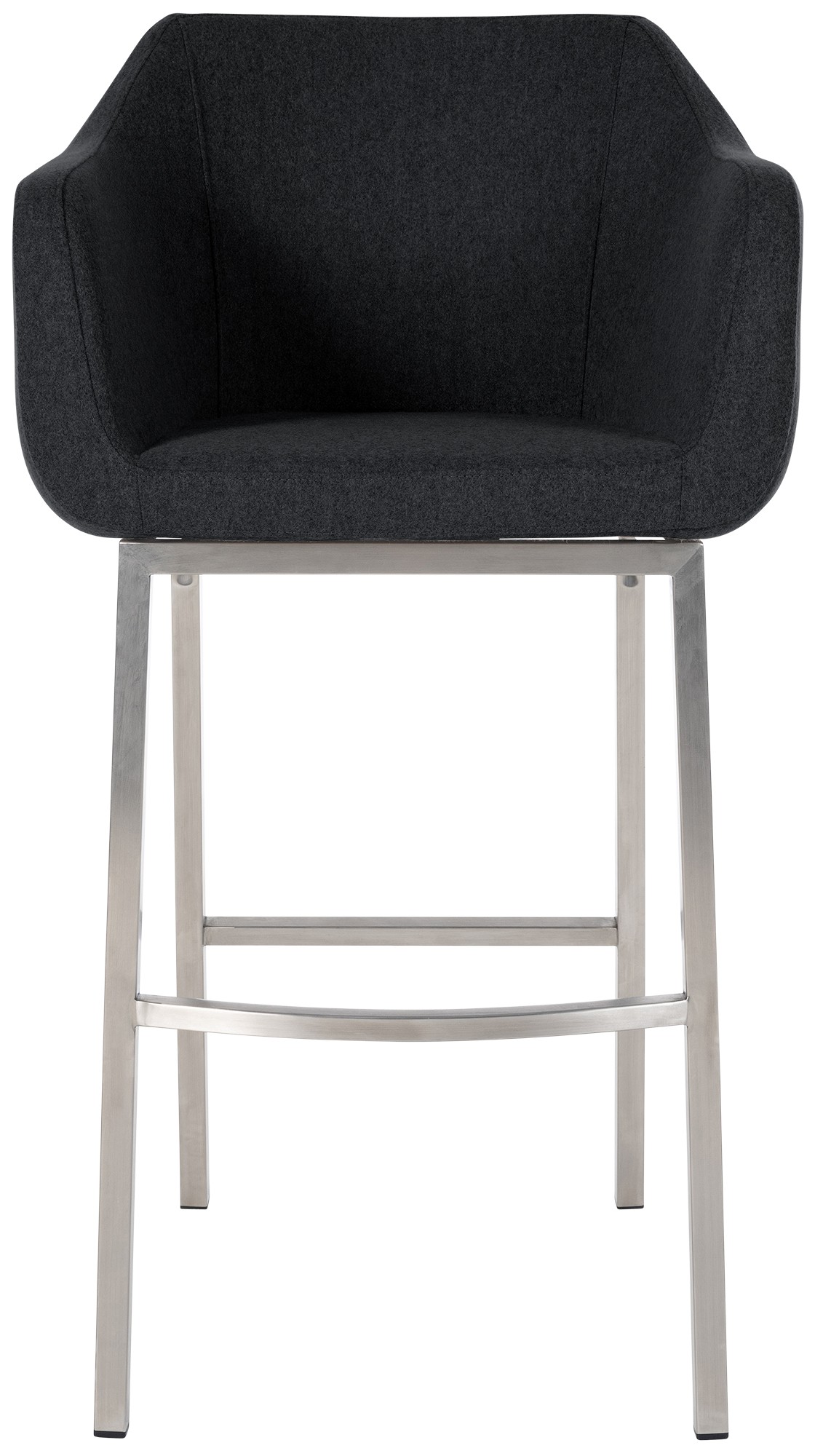Taburete de bar Monea en fieltro & base de 4 patas