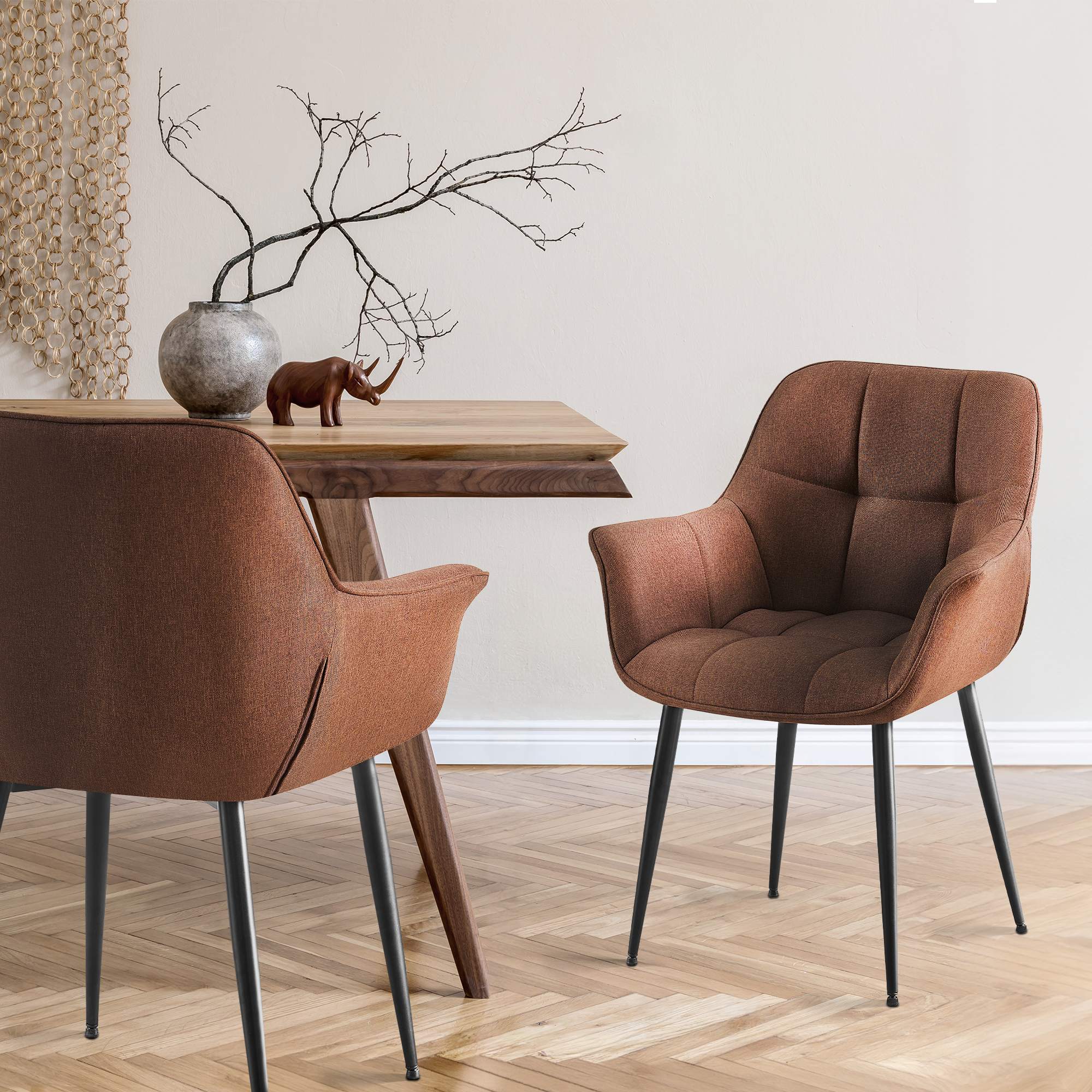Silla de comedor Roseville en tela o polipiel