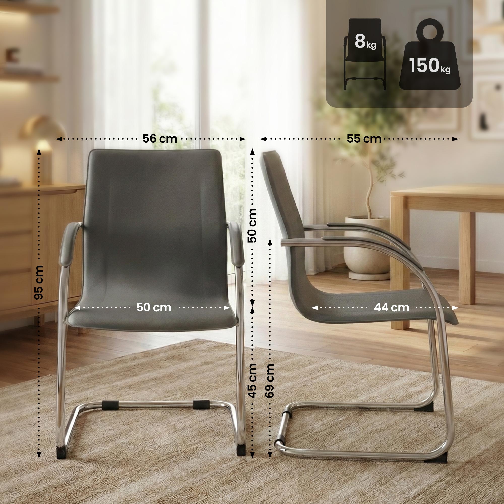 Silla cantilever Noeleen de piel sintetica