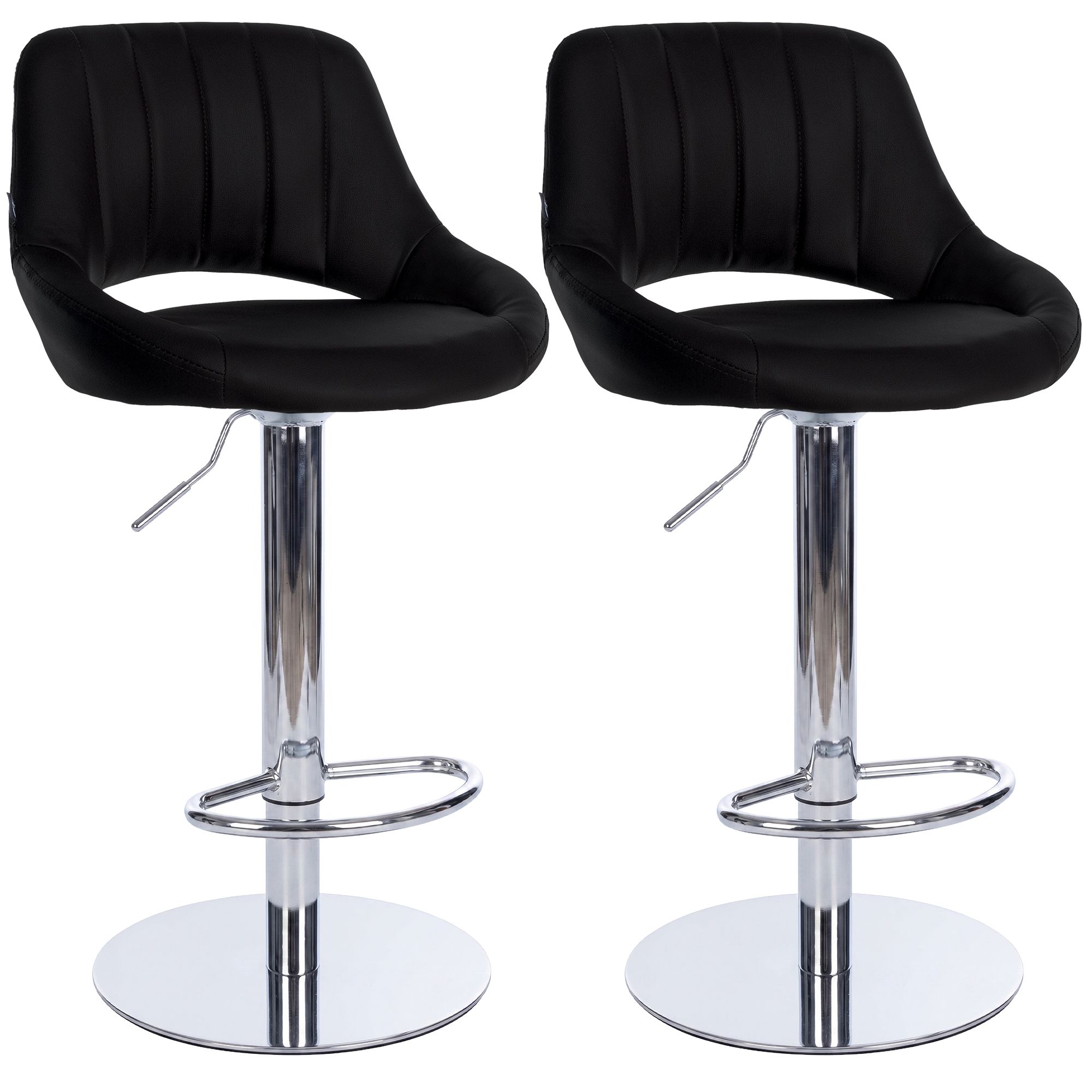 Set de 2 taburetes de bar Milet cromados con base extra pesada