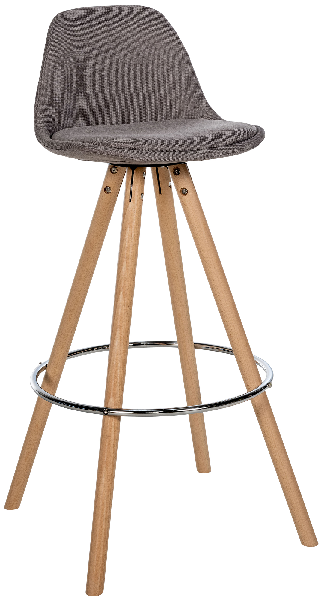 Taburete de bar Corbin de tela con base de 4 patas redondas