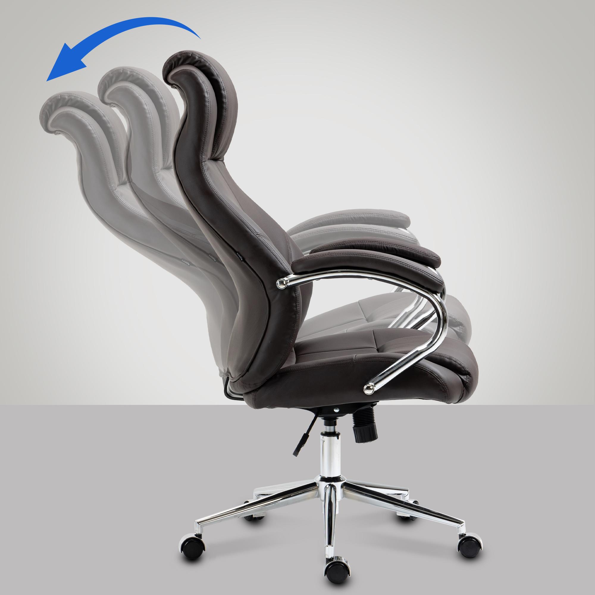 Silla de oficina Salford de cuero auténtico