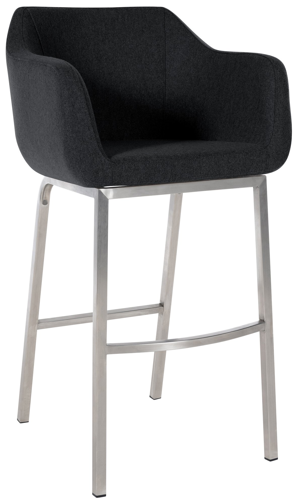 Taburete de bar Monea en fieltro & base de 4 patas
