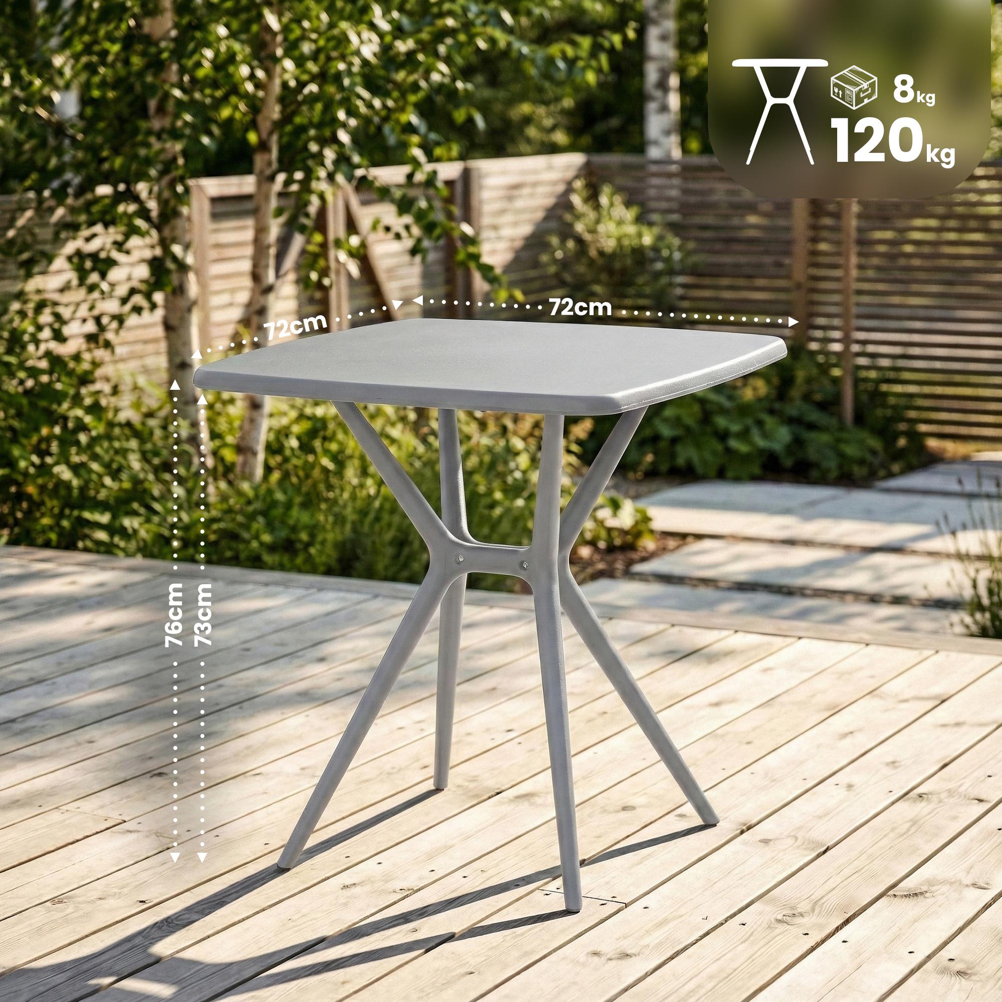 Mesa de jardin Becky cuadrada 72 x 72 cm