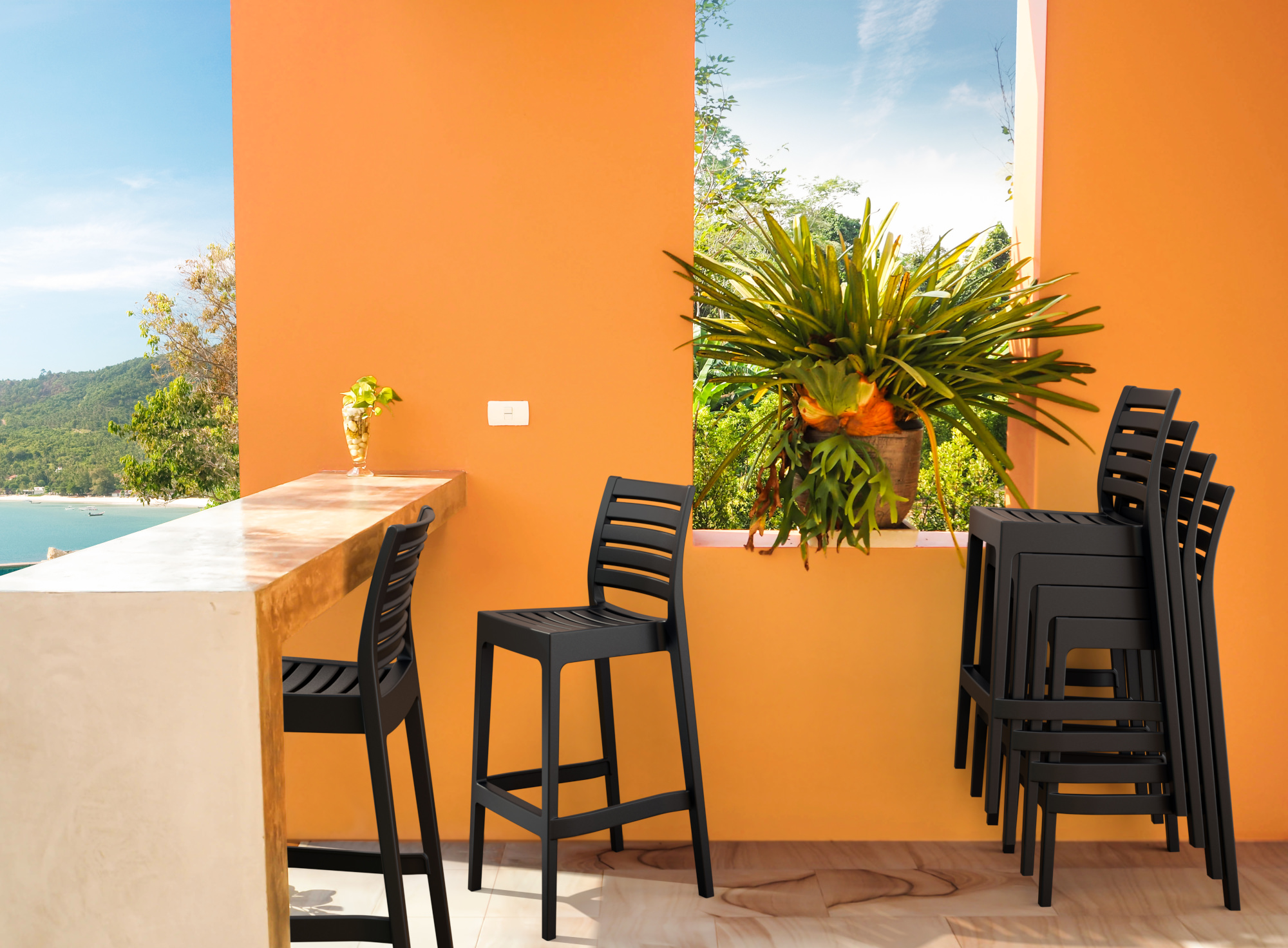 Set de 4 taburetes de bar Ares