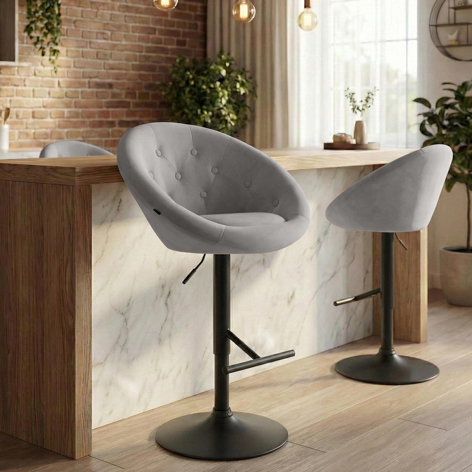 Taburete de bar London de terciopelo