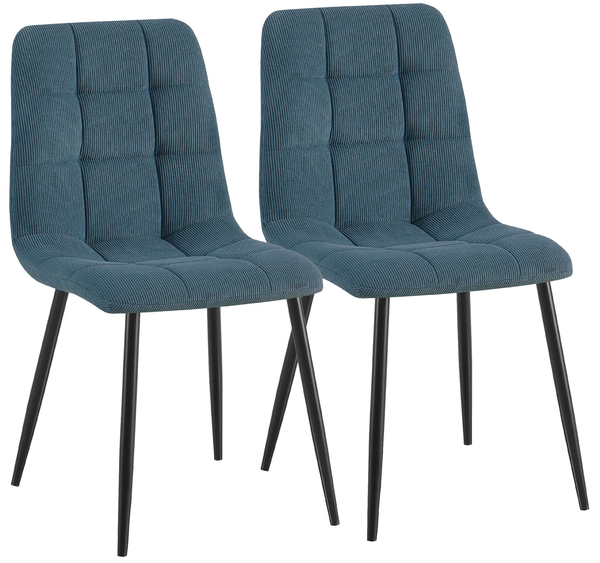 Set de 2 sillas de comedor Antibes de pana