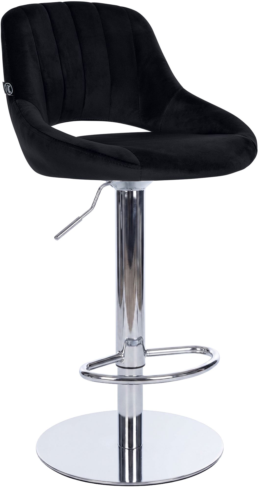 Taburete de bar Milet con estructura resistente cromada