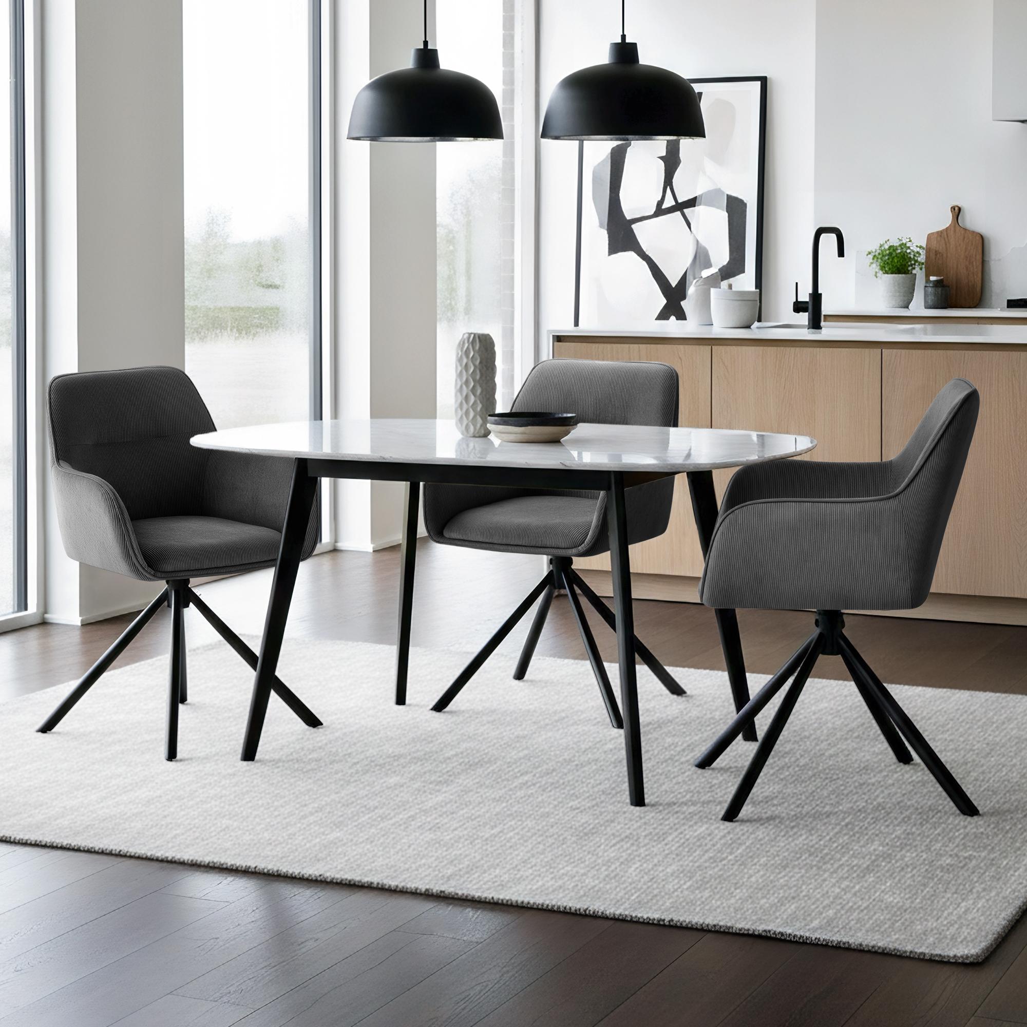Silla de comedor Tipton de pana