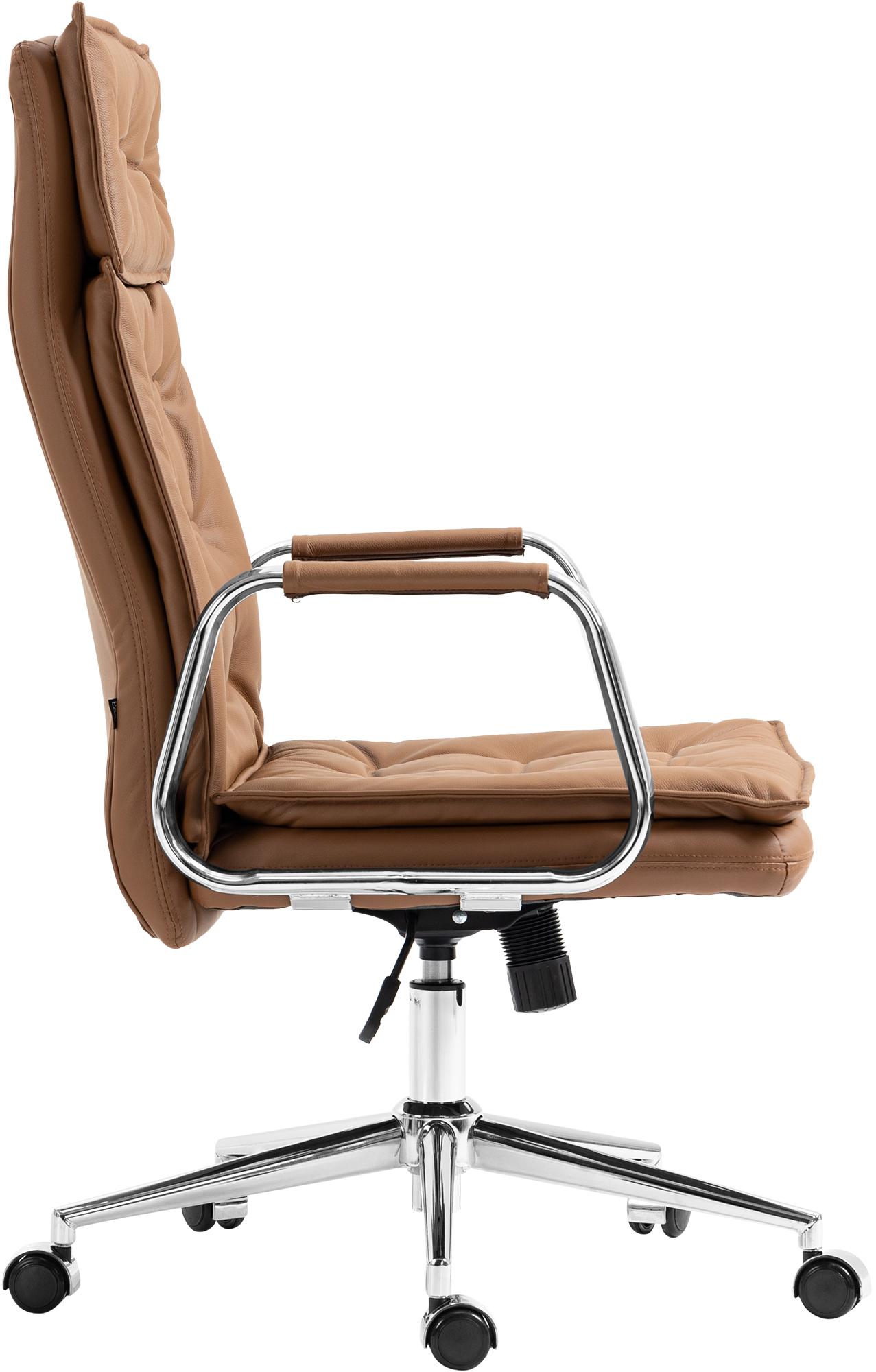 Silla de oficina Sotira de cuero genuino