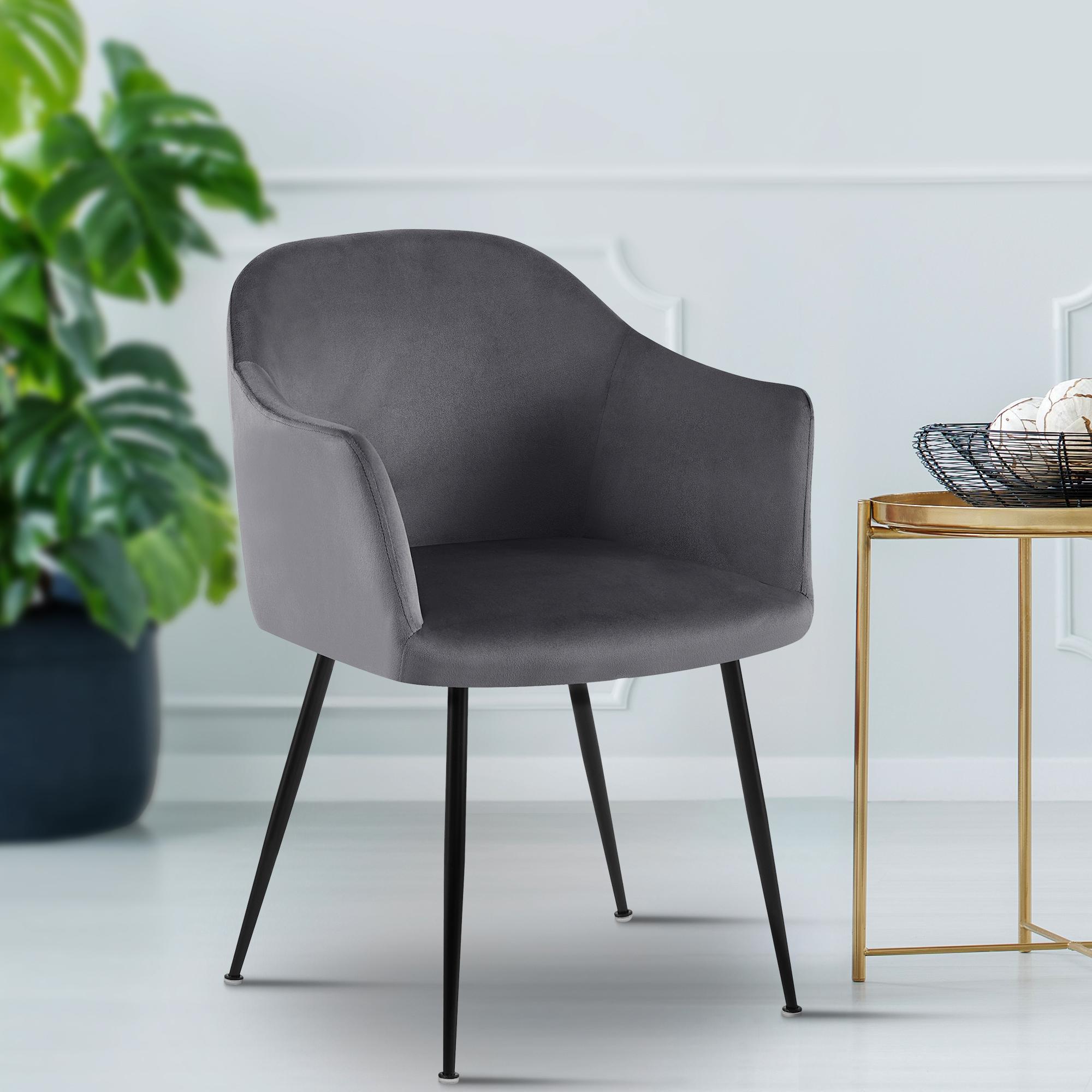 Silla de comedor de terciopelo Jaysie
