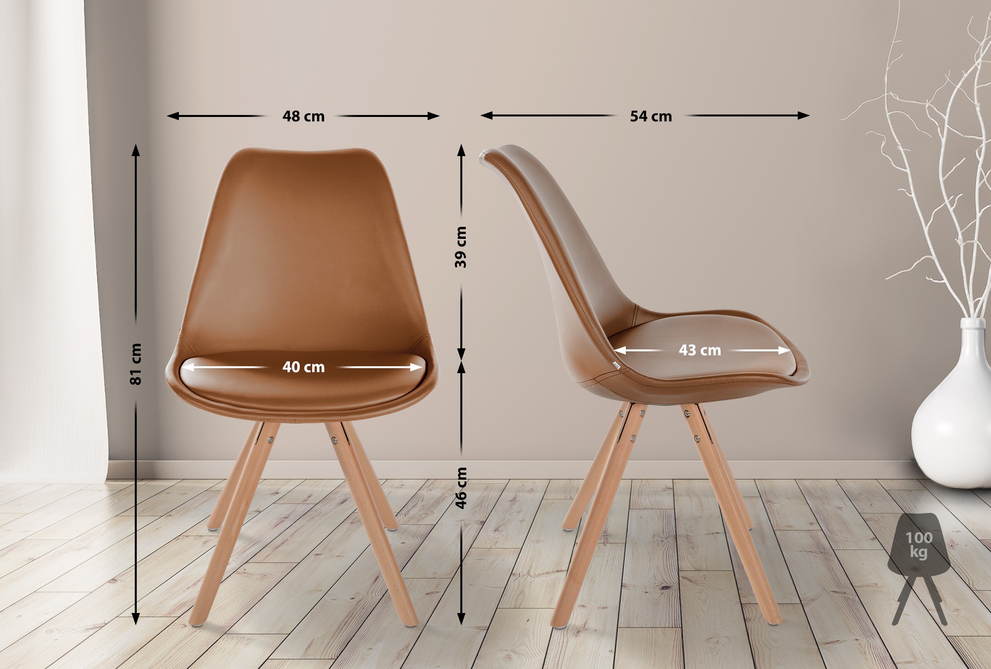 Silla de comedor sofia en polipiel