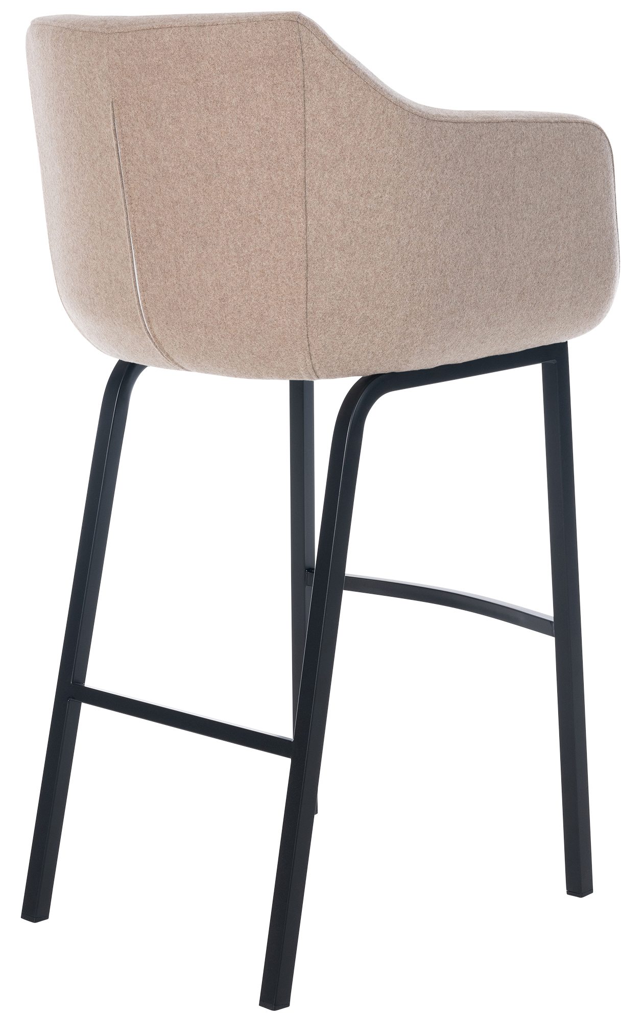 Taburete de bar Monea en fieltro & base de 4 patas