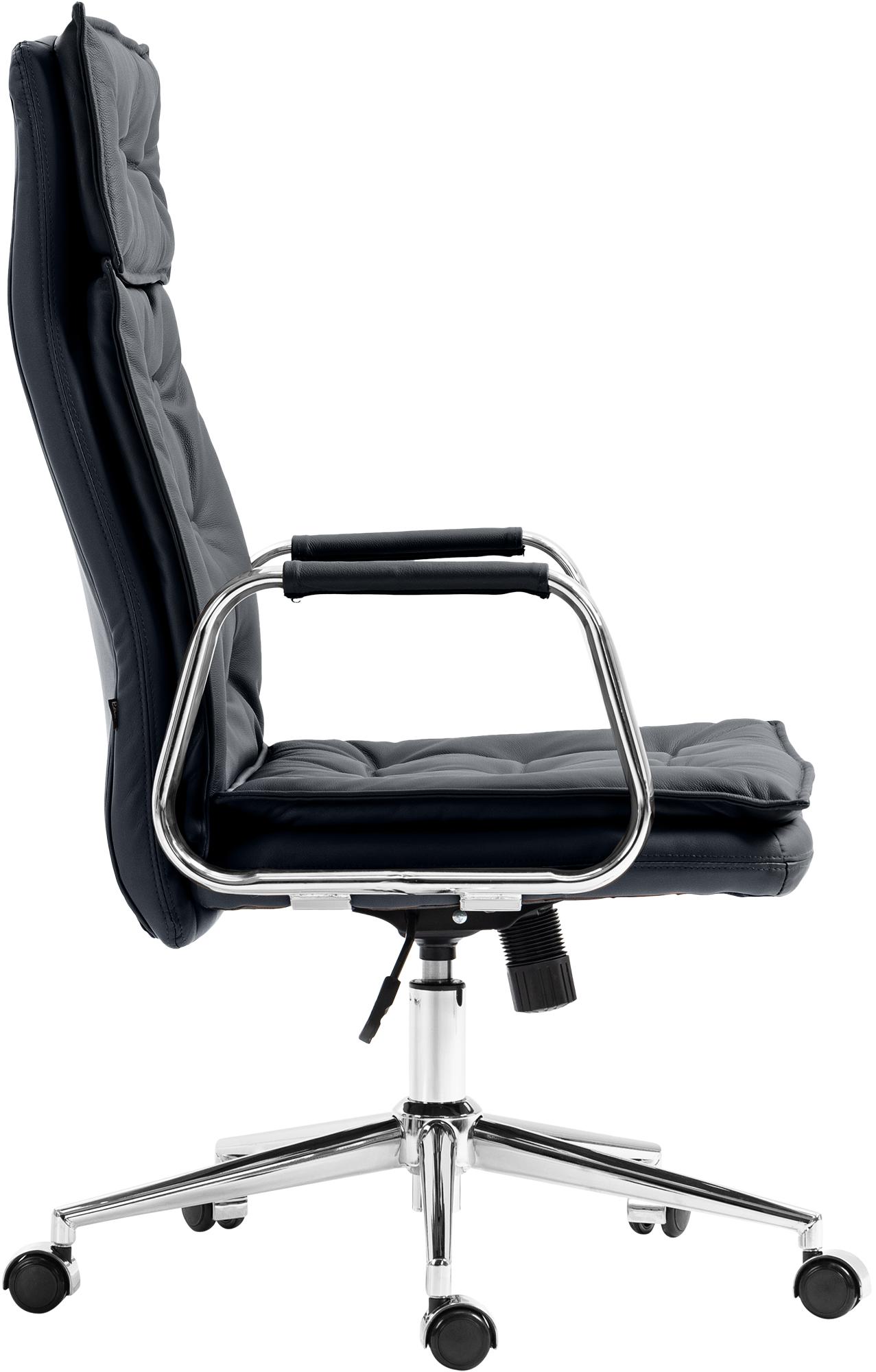 Silla de oficina Sotira de cuero genuino