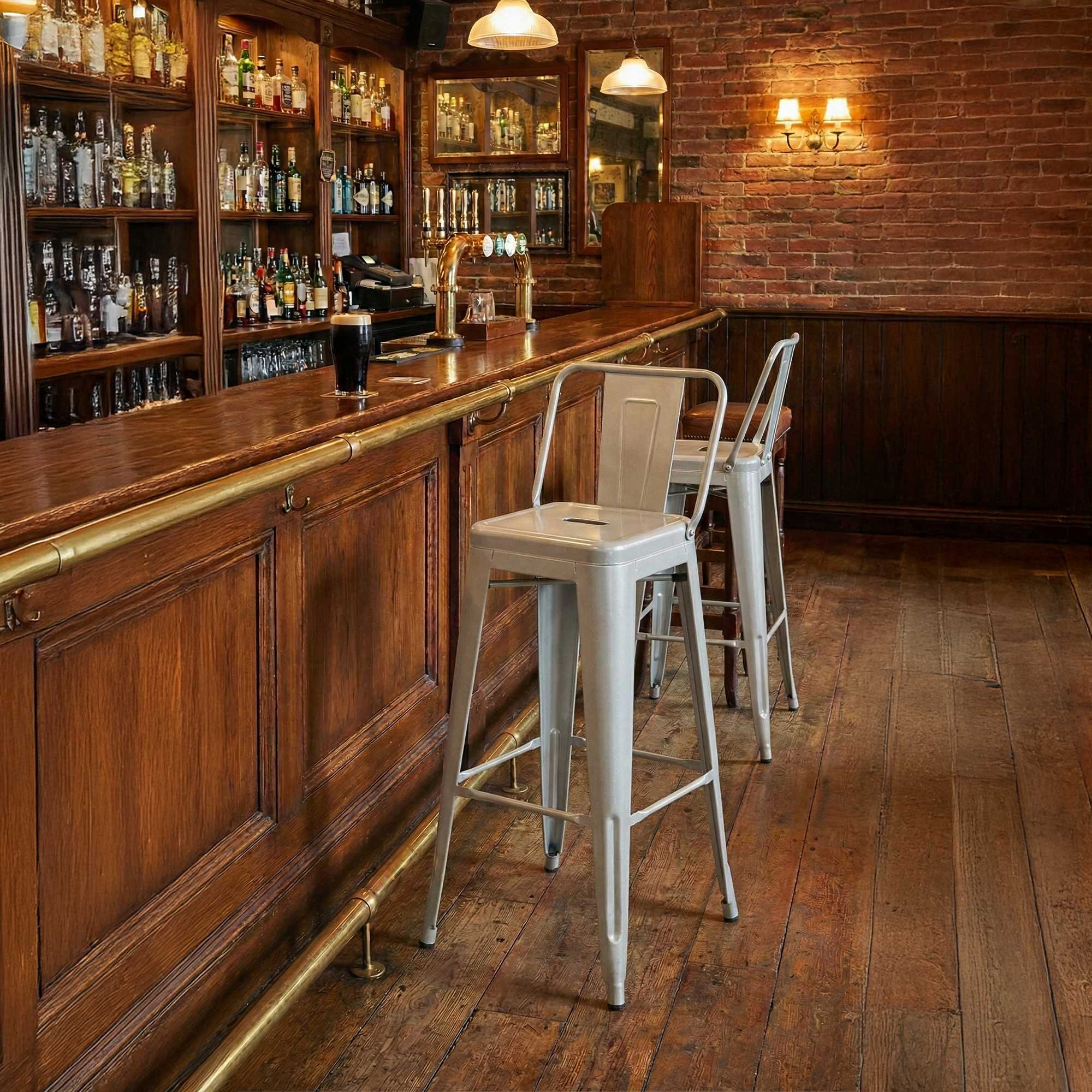 Taburete de bar de metal Mason