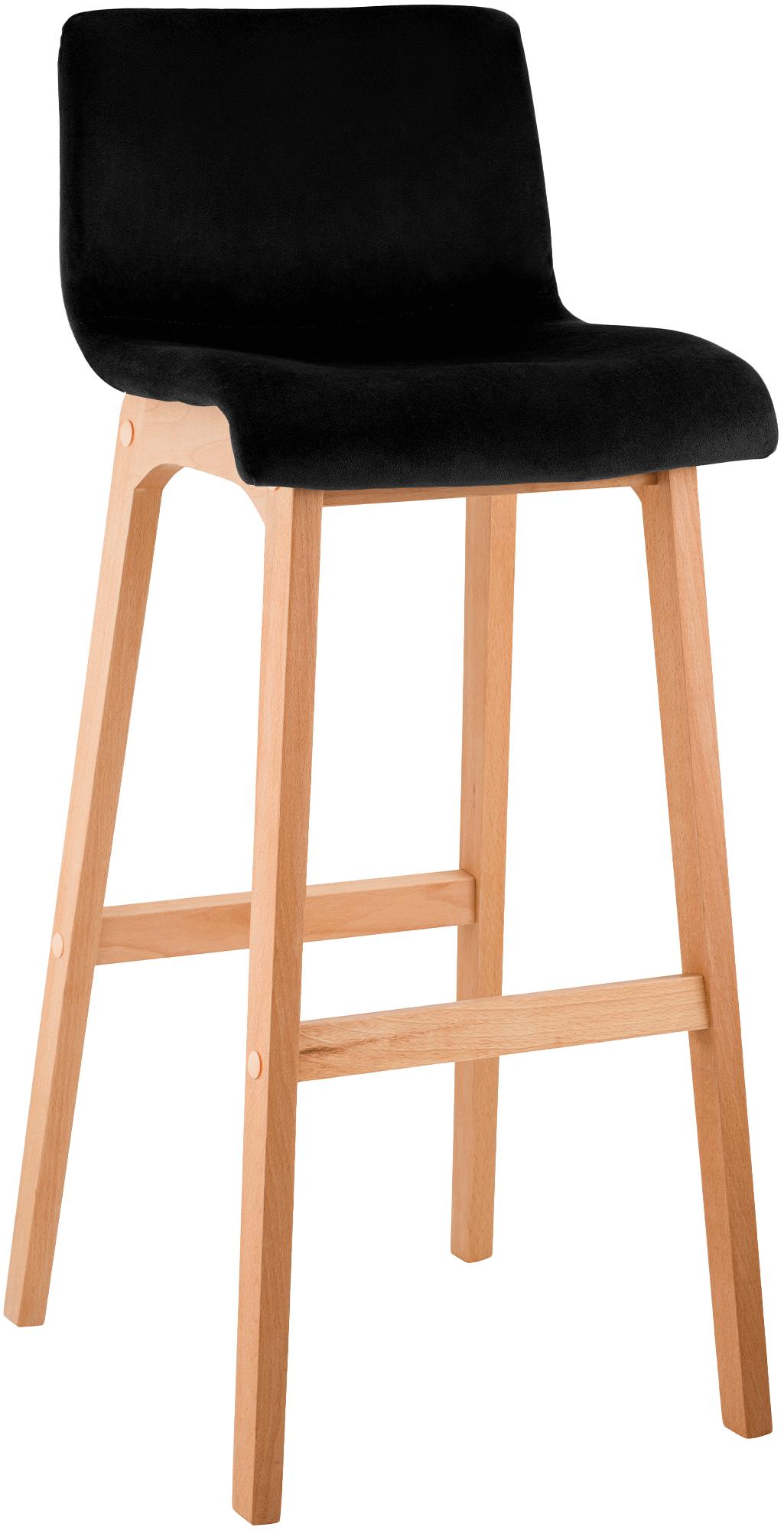 Taburete de bar Hover terciopelo estructura de cuatro patas Natura