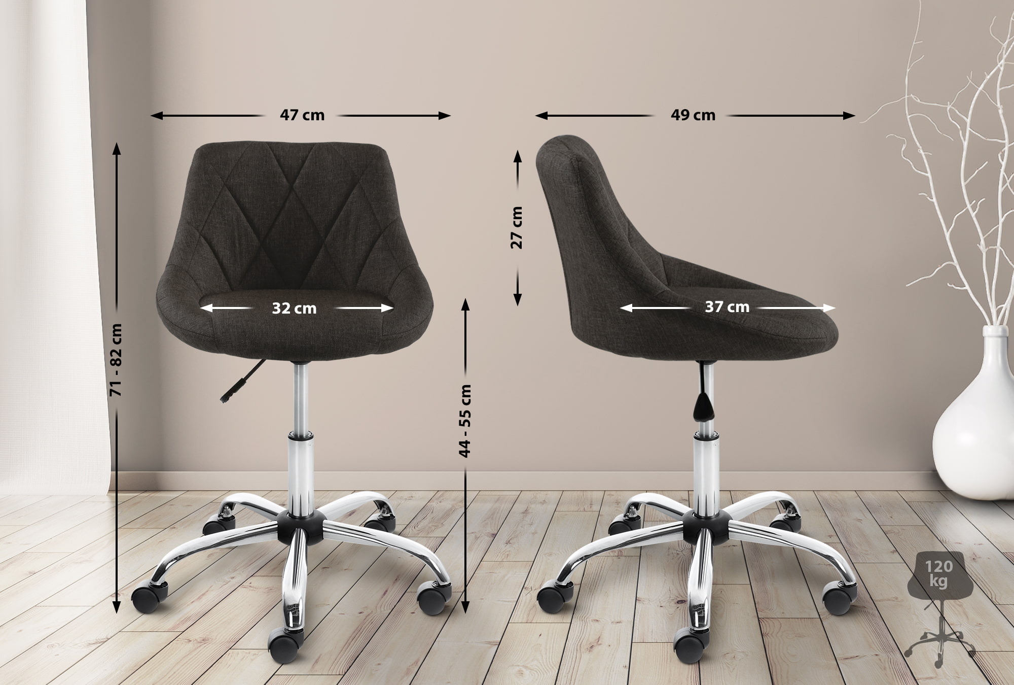 Taburete De Trabajo Lazio Con Ruedas