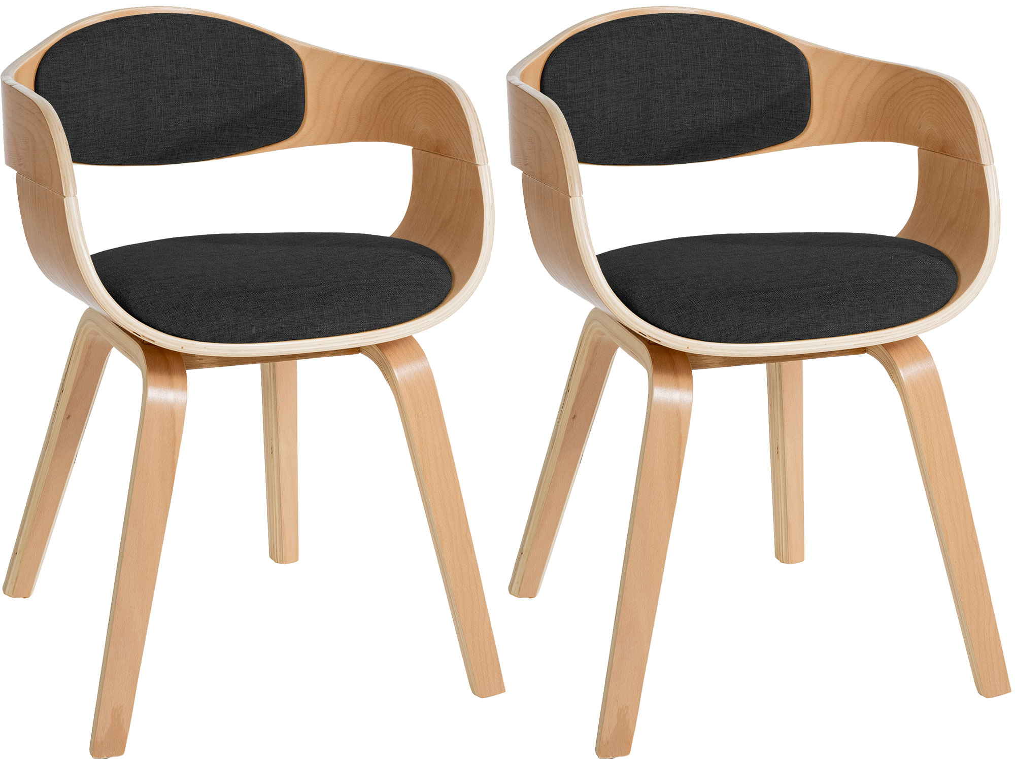 Set de 2 sillas de comedor Kingston de tela y madera