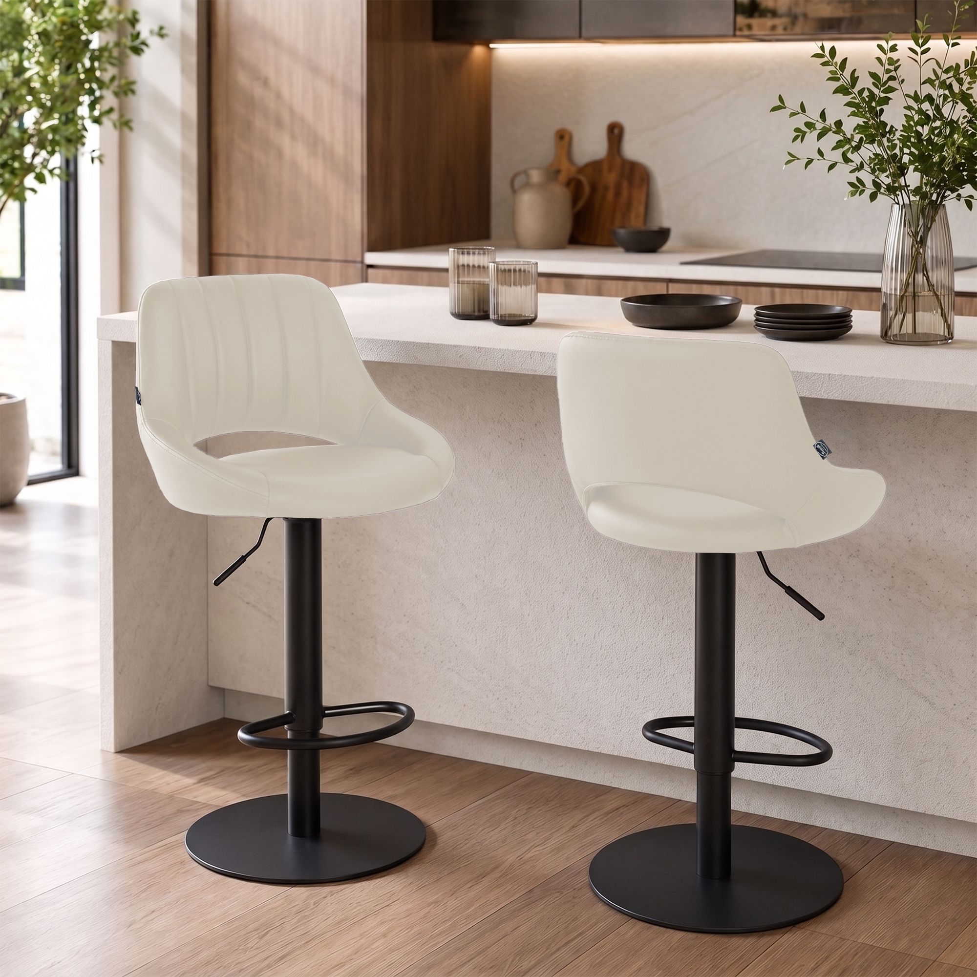 Taburete de bar Milet negro con base extra pesada