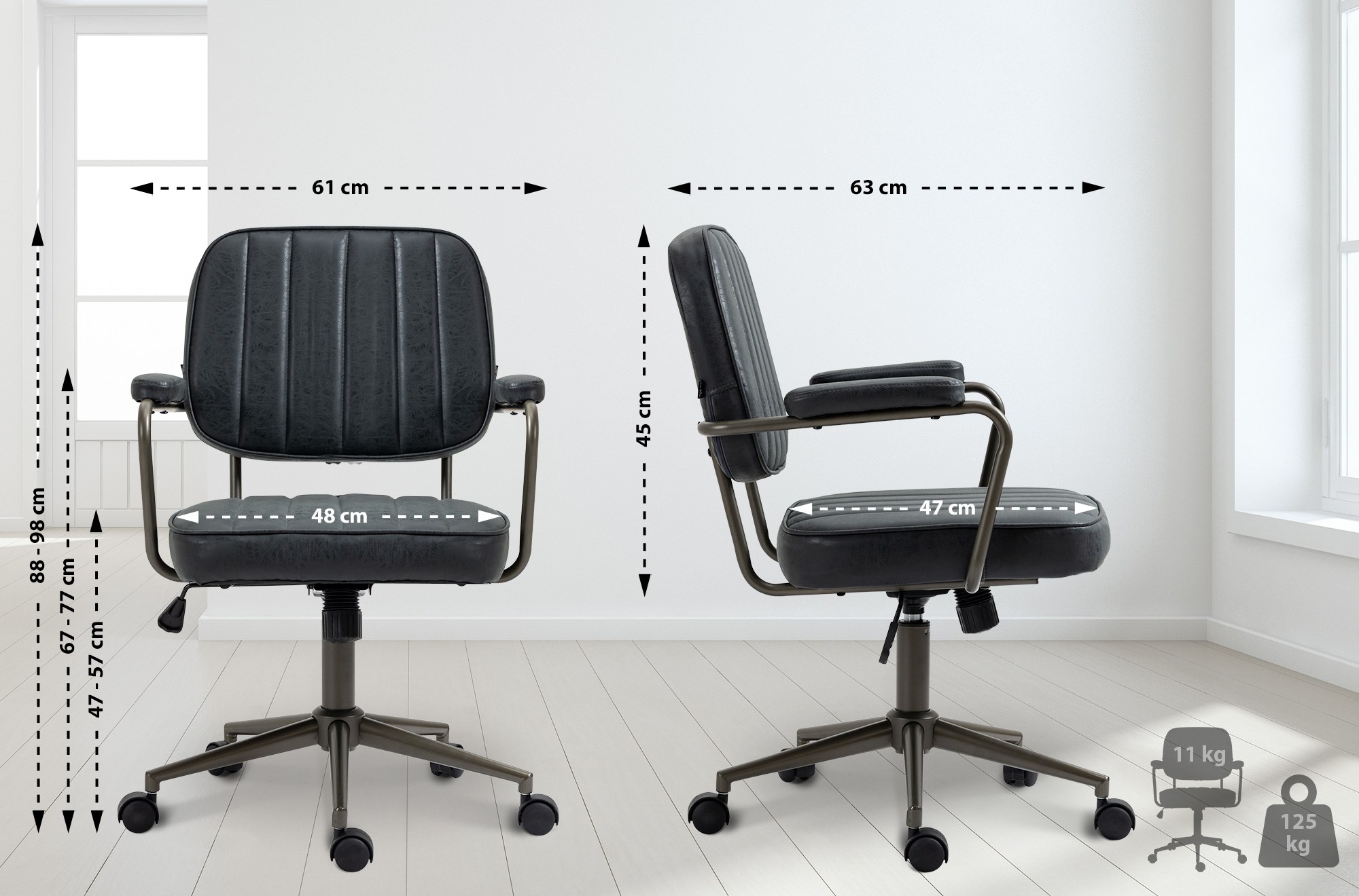 Silla de oficina Natrona en cuero sintético