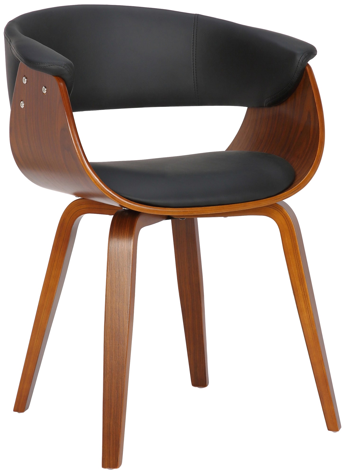 Silla Bruce de madera & polipiel