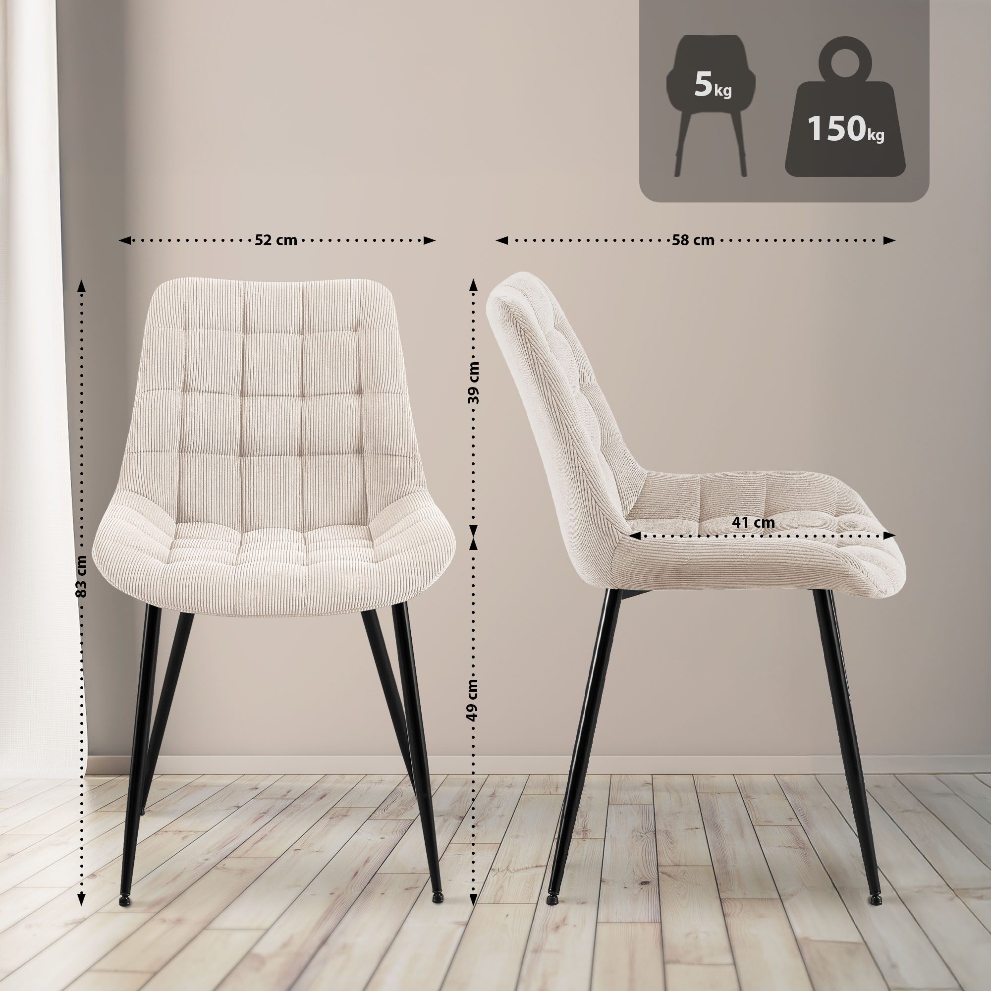 Silla de comedor Sardna Cord