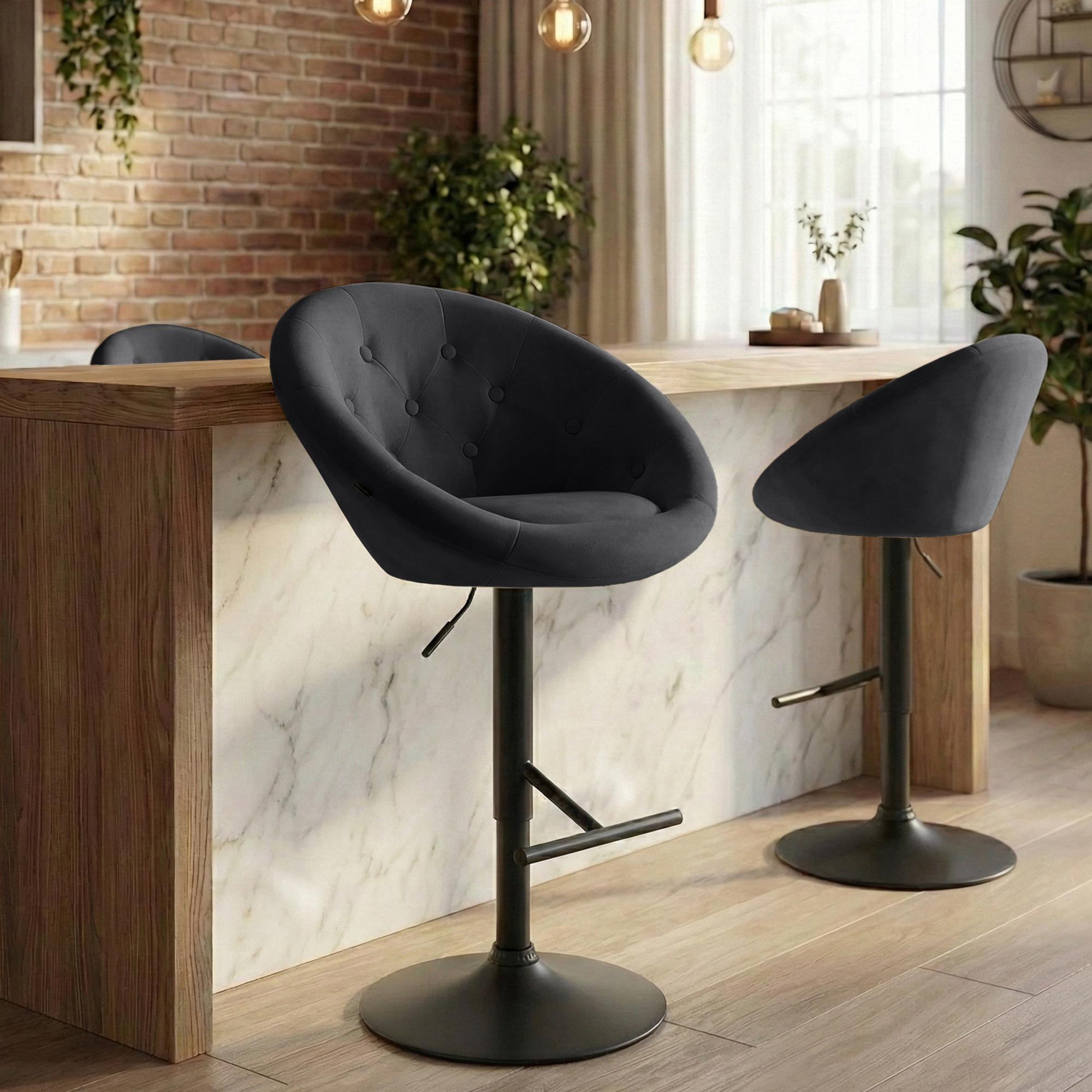 Taburete de bar London de terciopelo