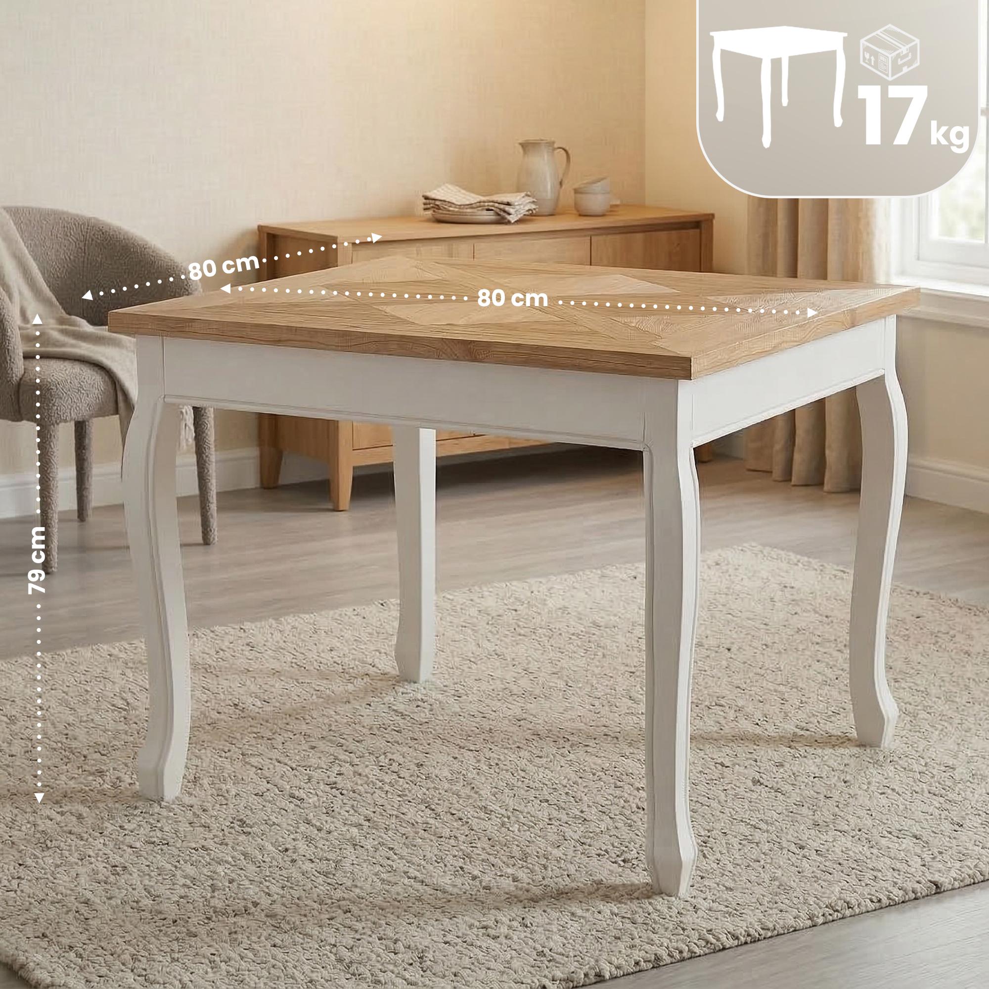 Mesa de comedor Lindon cuadrada 80x80 cm