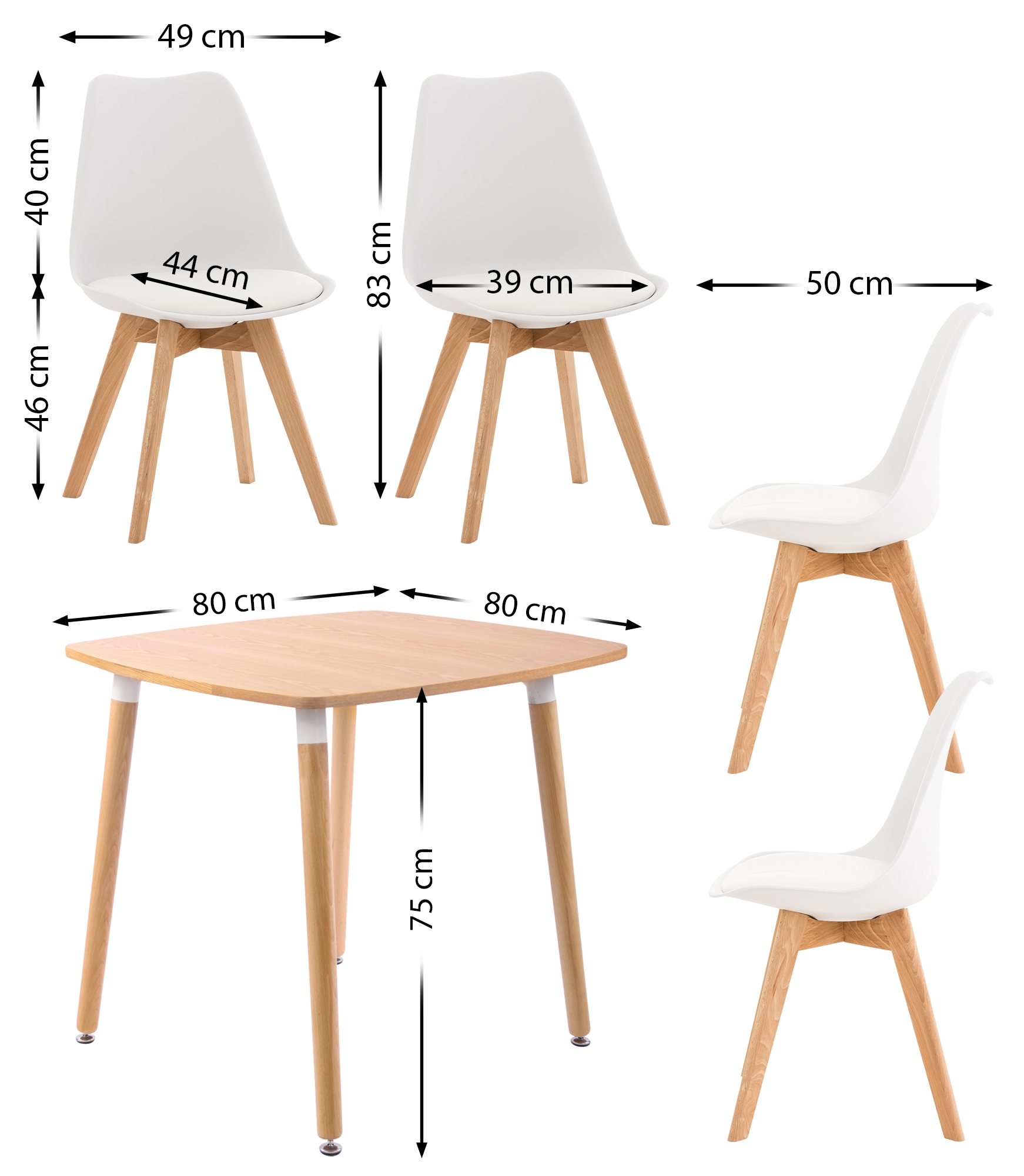 Juego de comedor Liborg para cuatro personas
