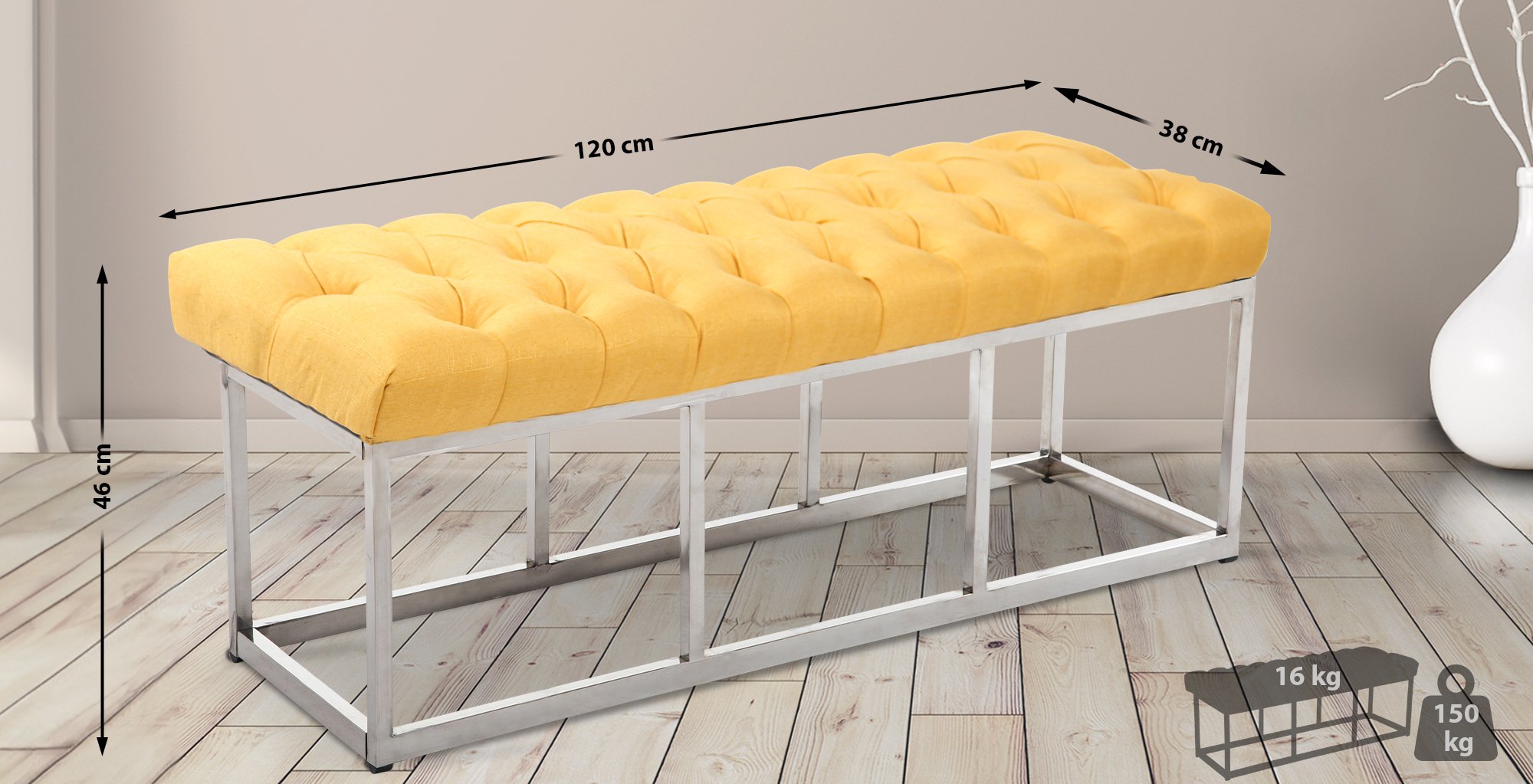 Taburete Pie de Cama Amun en Tela
