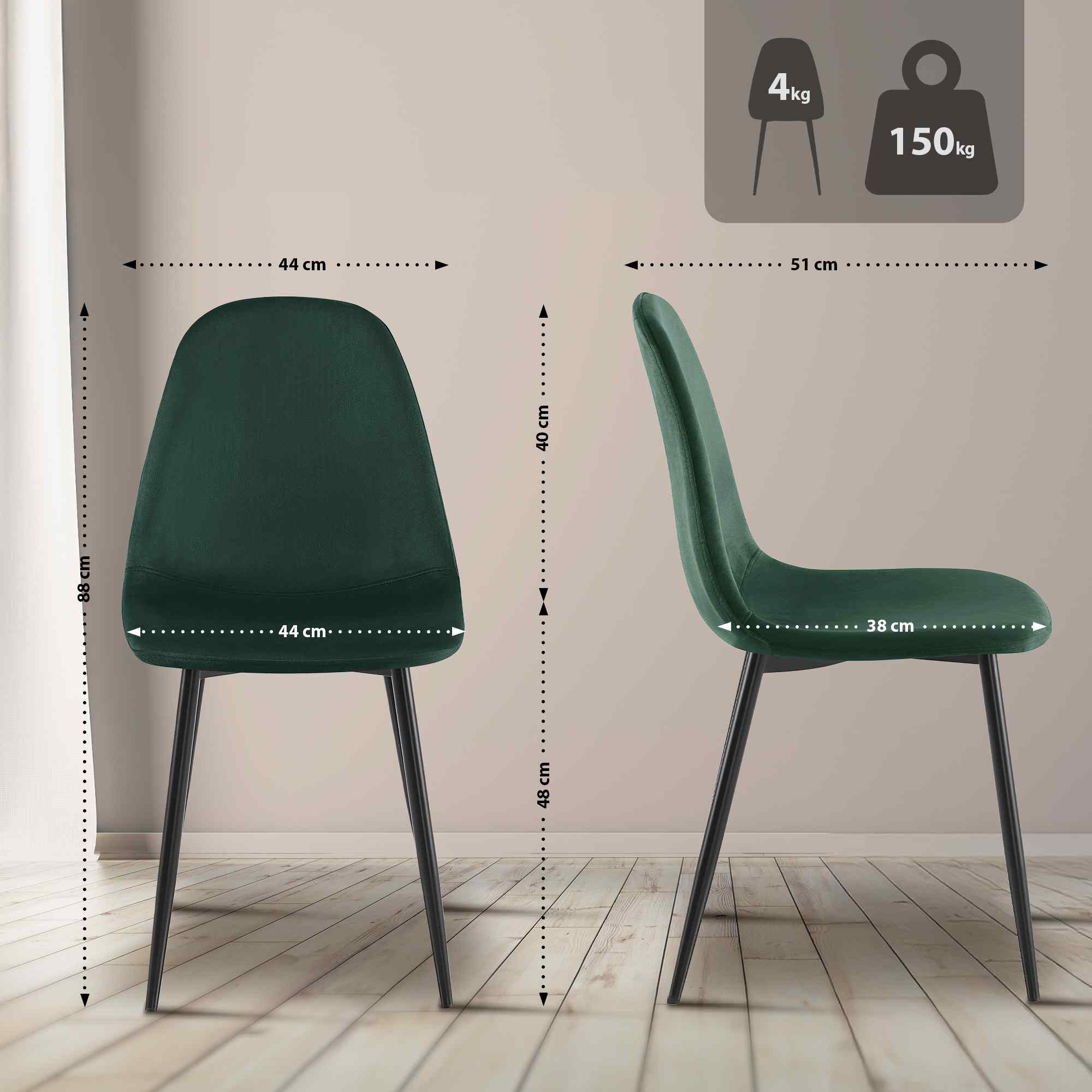 Conjunto de 4 sillas de comedor Napier