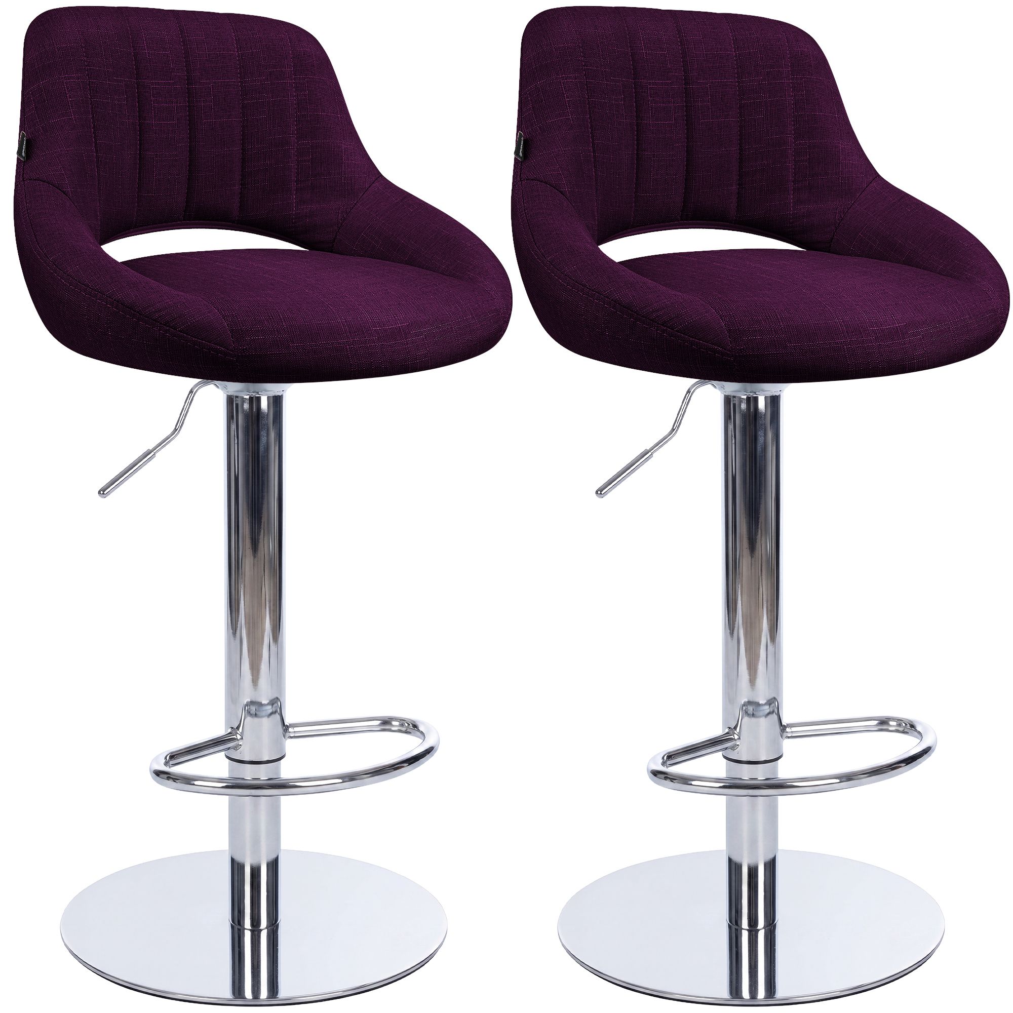 Set de 2 taburetes de bar Milet cromados con base extra pesada