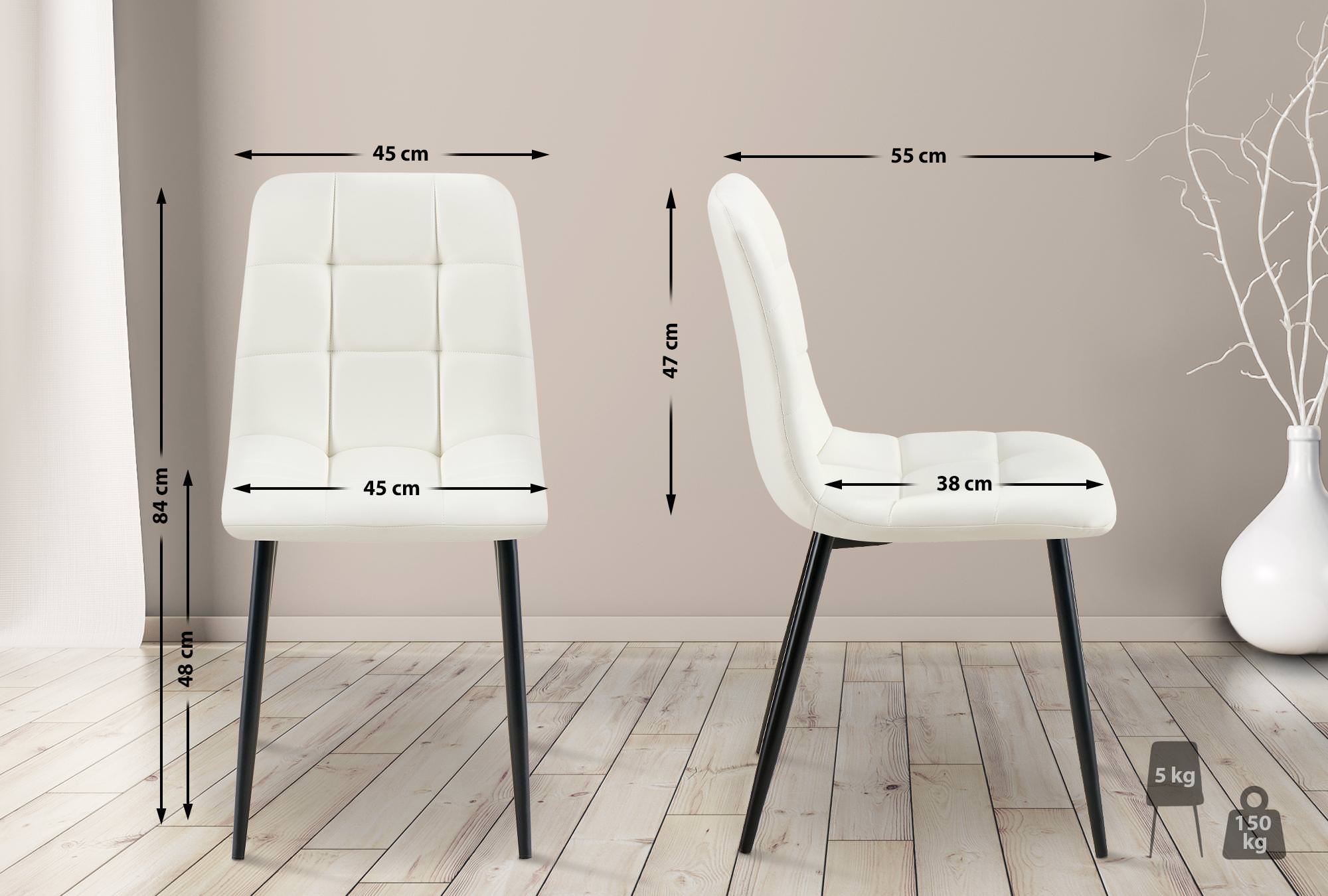 Set de 4 sillas de comedor Antibes en polipiel