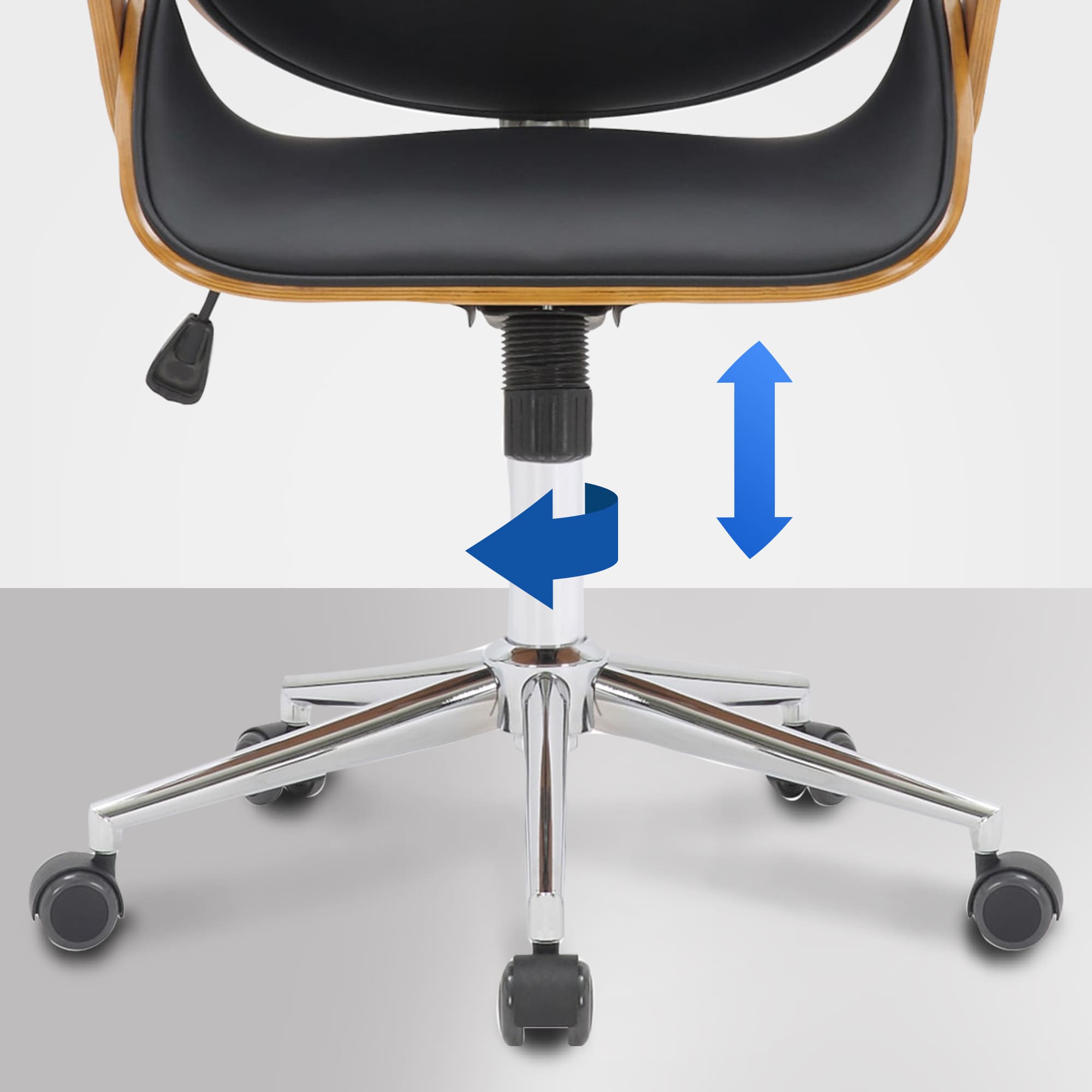 Silla de oficina Chicago en cuero sintético & Madera