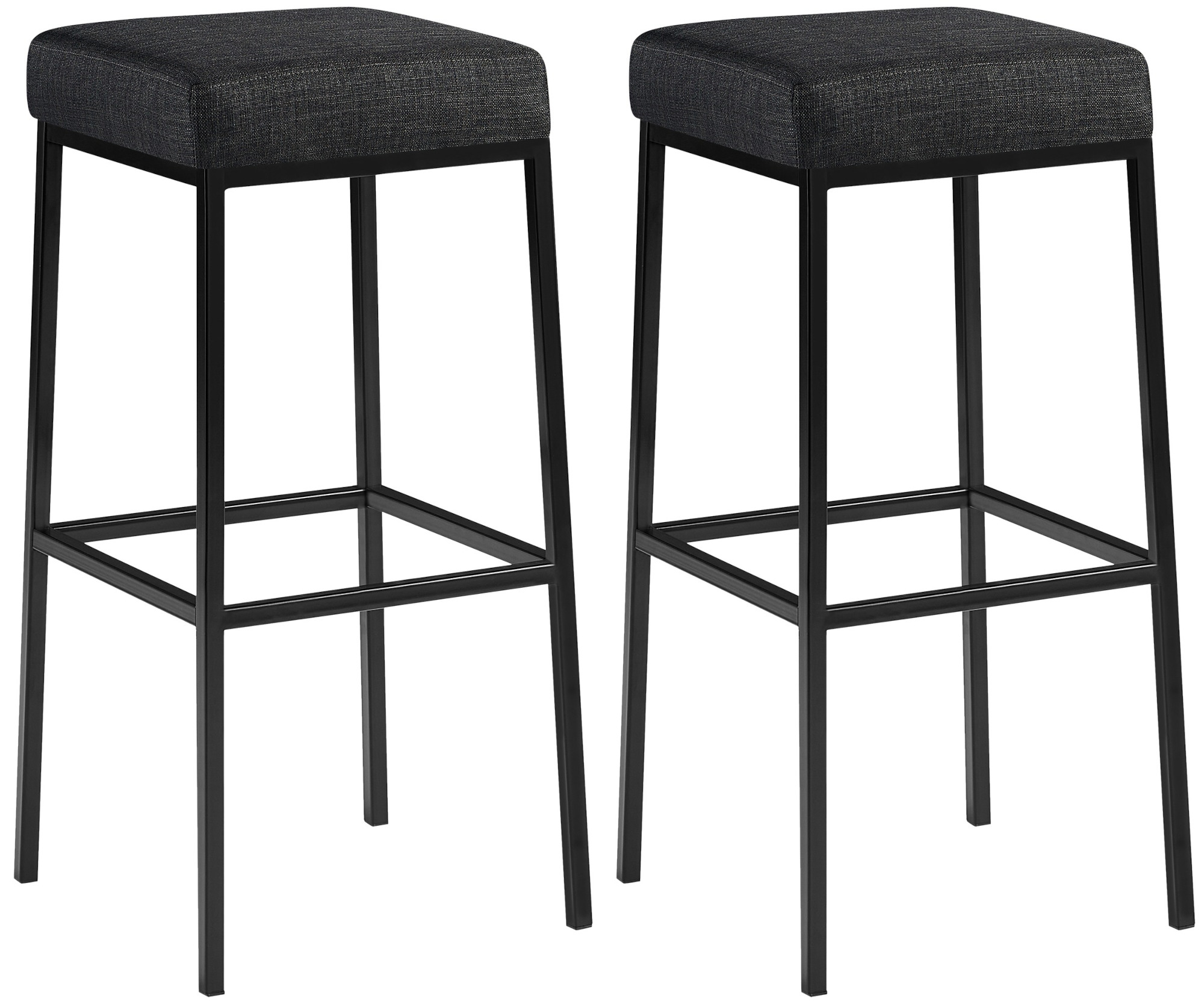 Juego de 2 taburetes de bar Montreal con tapizado de tela