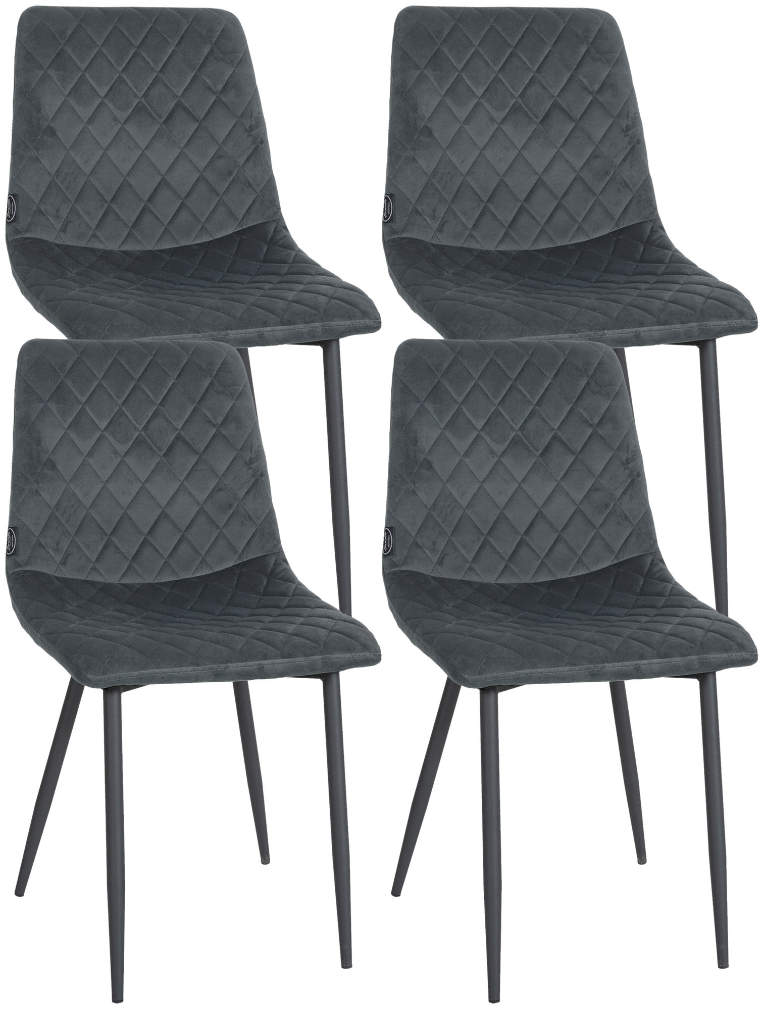 Set de 4 Sillas de comedor Telde en terciopelo