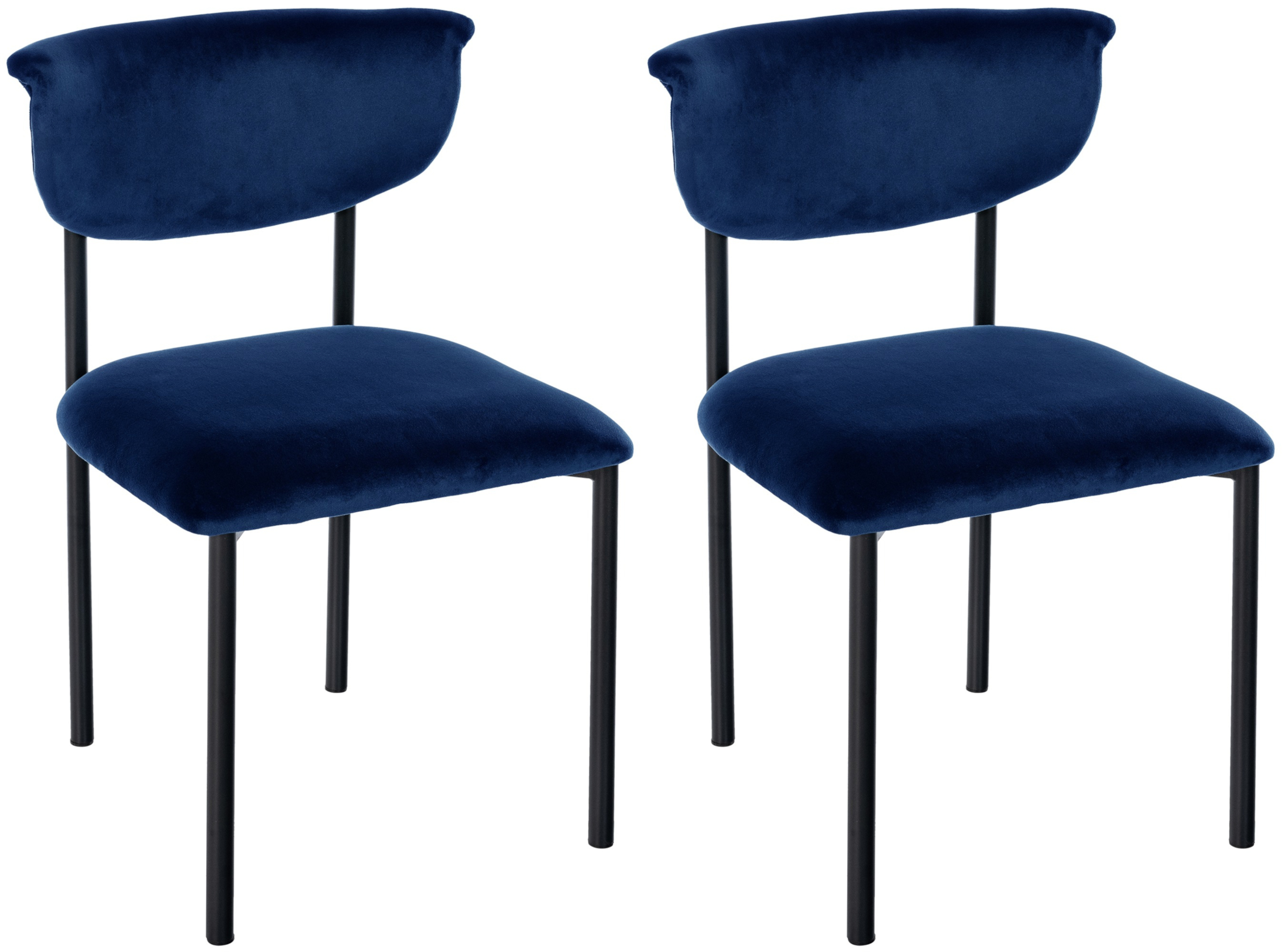 Juego de 2 sillas de comedor Gambell terciopelo