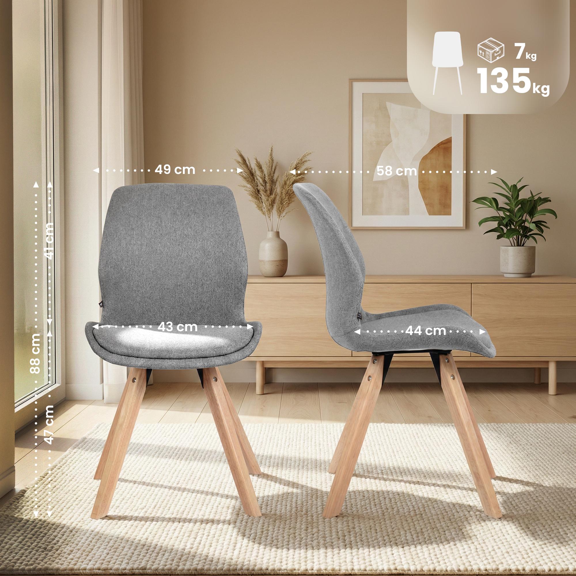 Juego de 2 Sillas de Comedor Luna