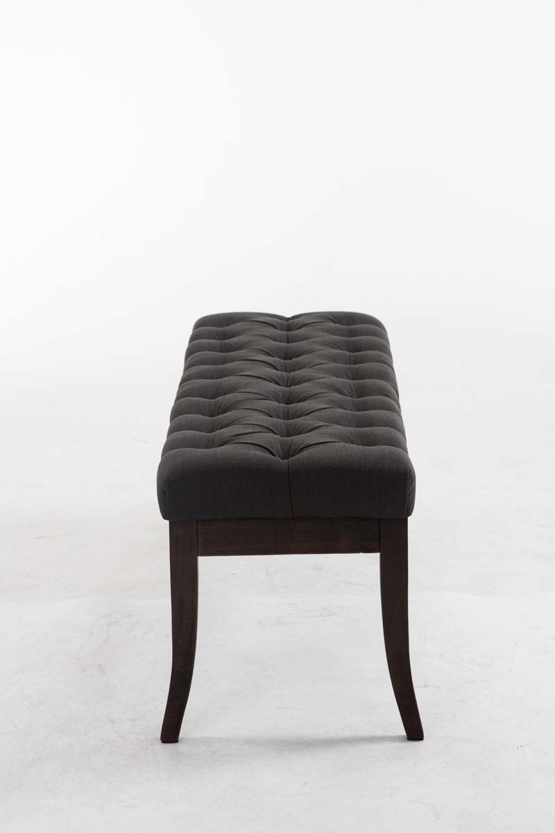 Taburete Recibidor Ramses En Tela & Madera Oscura
