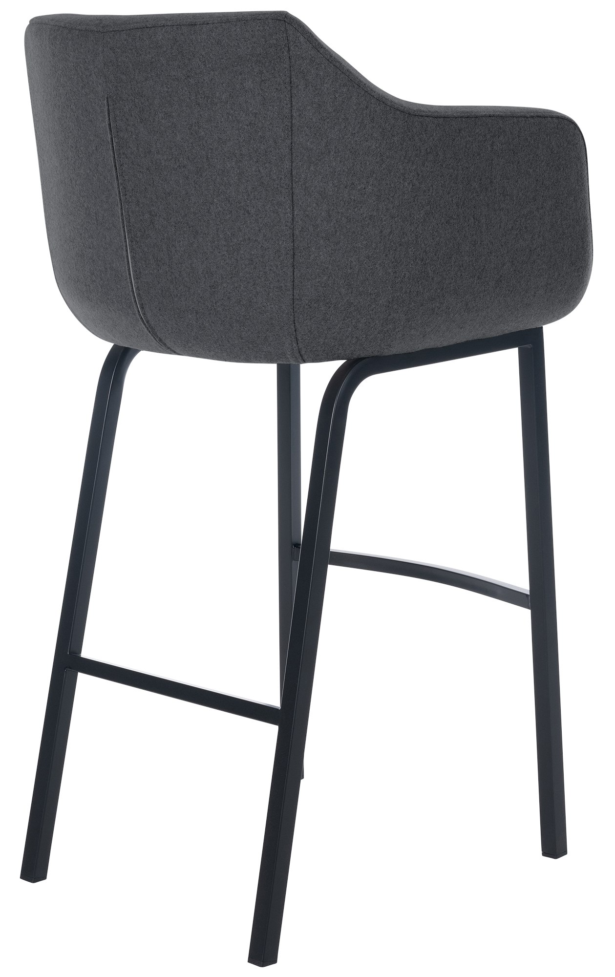 Taburete de bar Monea en fieltro & base de 4 patas